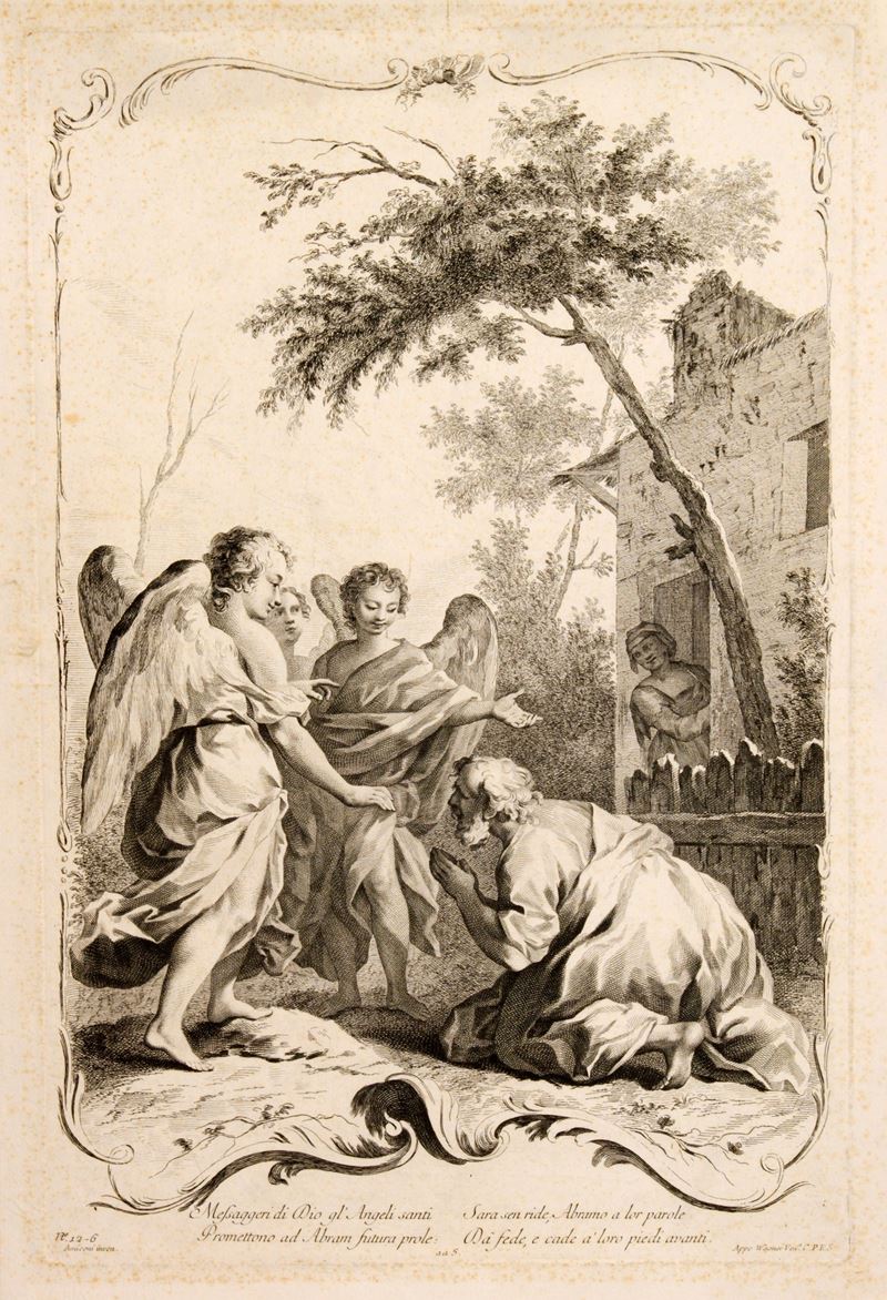 Francesco Bartolozzi - Abramo e i tre Angeli (da Jacopo Amigoni)
