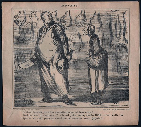 Honor&amp;#233; Daumier : M'sieu l'boucher...  - Auction PRINTS FROM 15th TO 20th CENTURY - Bertolami Fine Art - Casa d'Aste