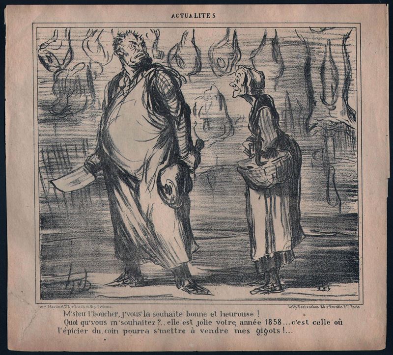 Honoré Daumier - M'sieu l'boucher... (litografia, 1858)
