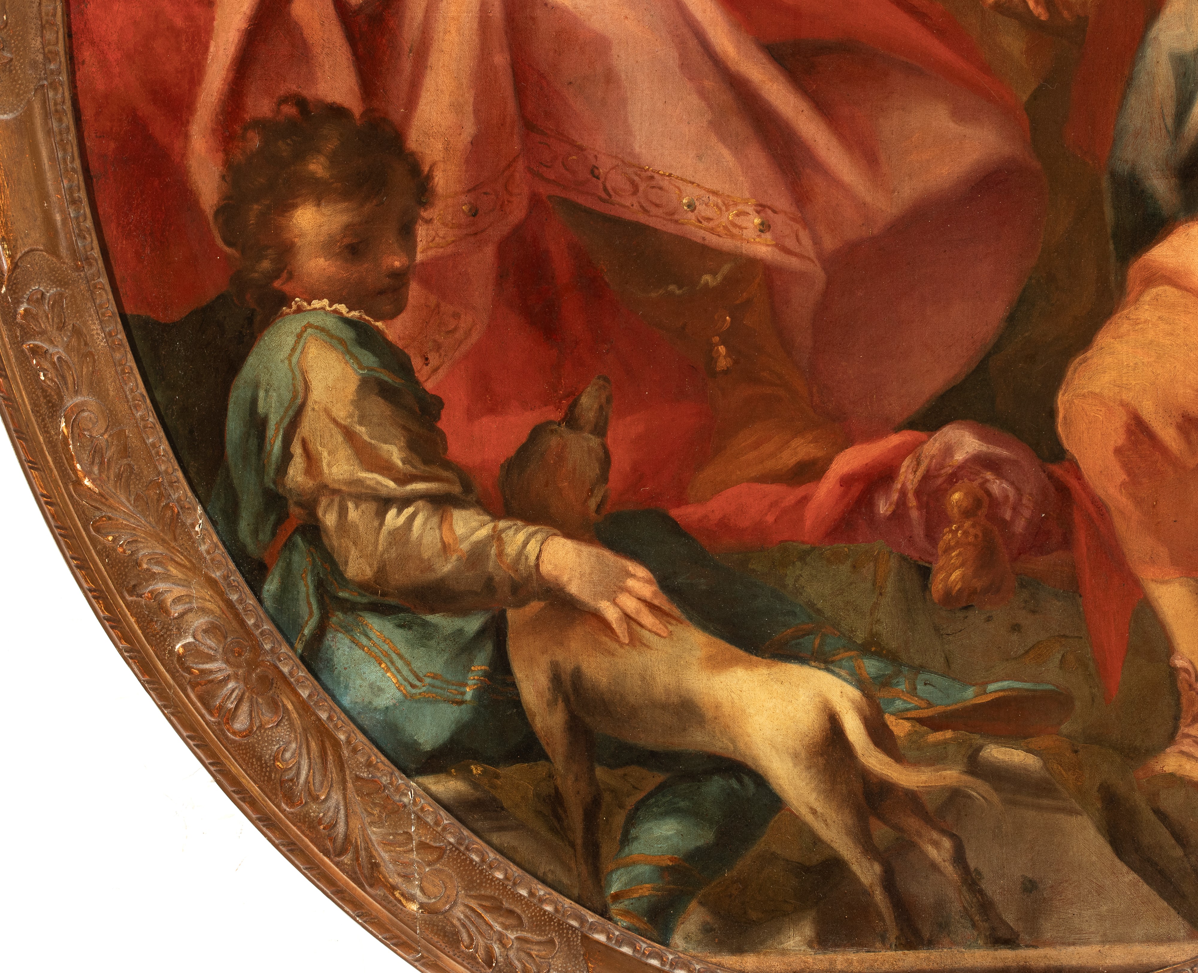 Artista Veneto, XVIII Secolo - Anonimo, Omaggio ad un sovrano, olio su tela