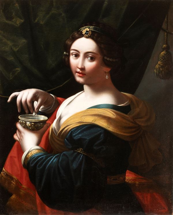 Artista attivo a Roma, XVII secolo - Cleopatra and the Pearl Earring