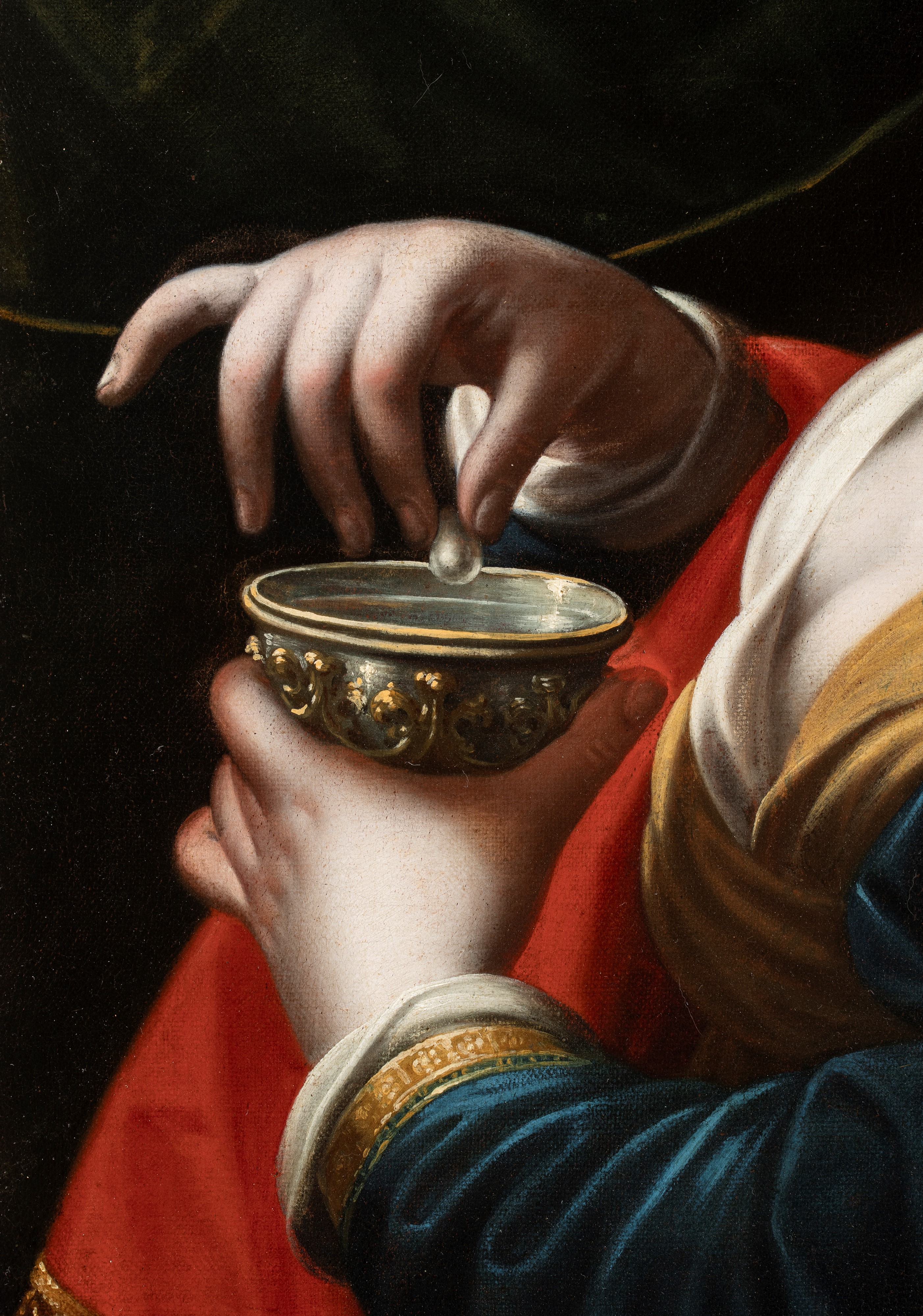 Artista Attivo a Roma, XVII Secolo - Cleopatra scioglie l’orecchino di perla in una coppa di acet...
