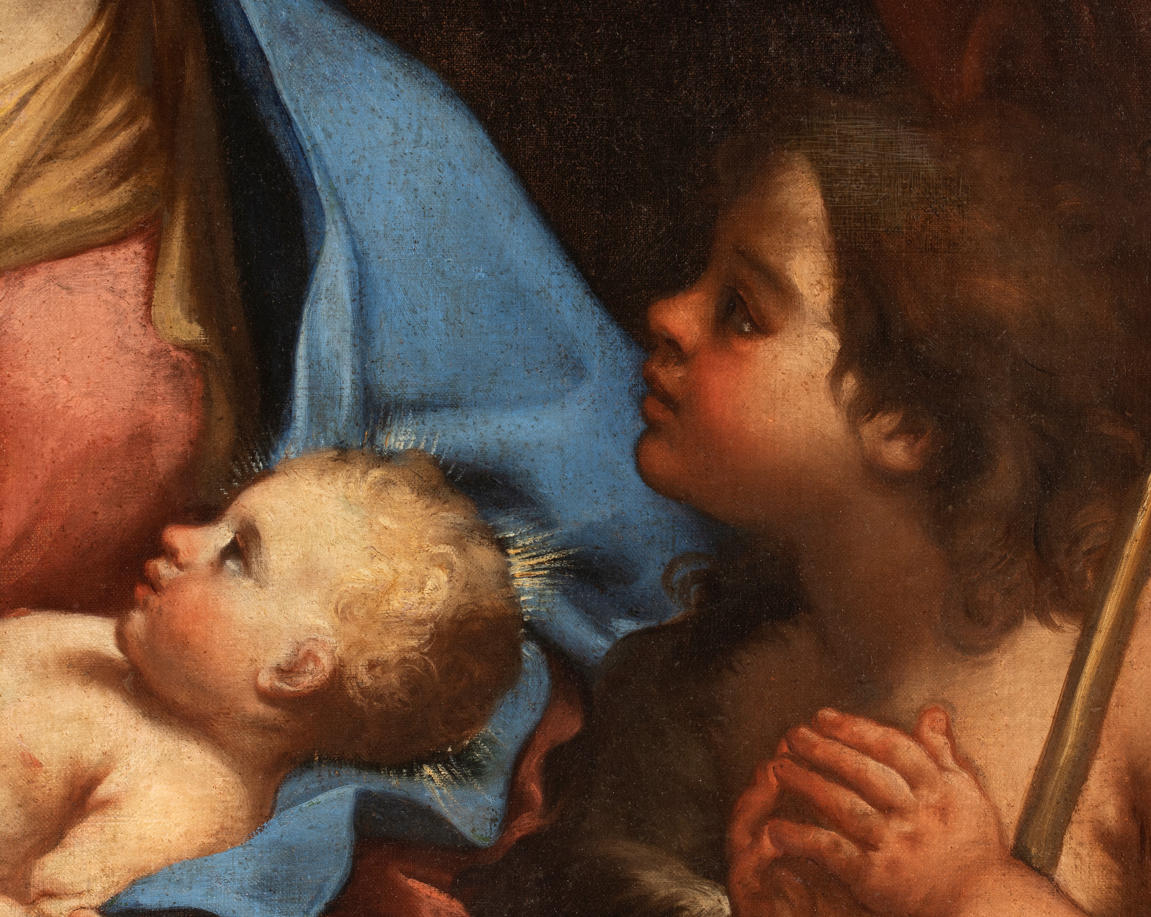 Artista Emiliano, Seconda Metà XVII Secolo - Sacra Famiglia con San Giovannino, olio su tela ripo...