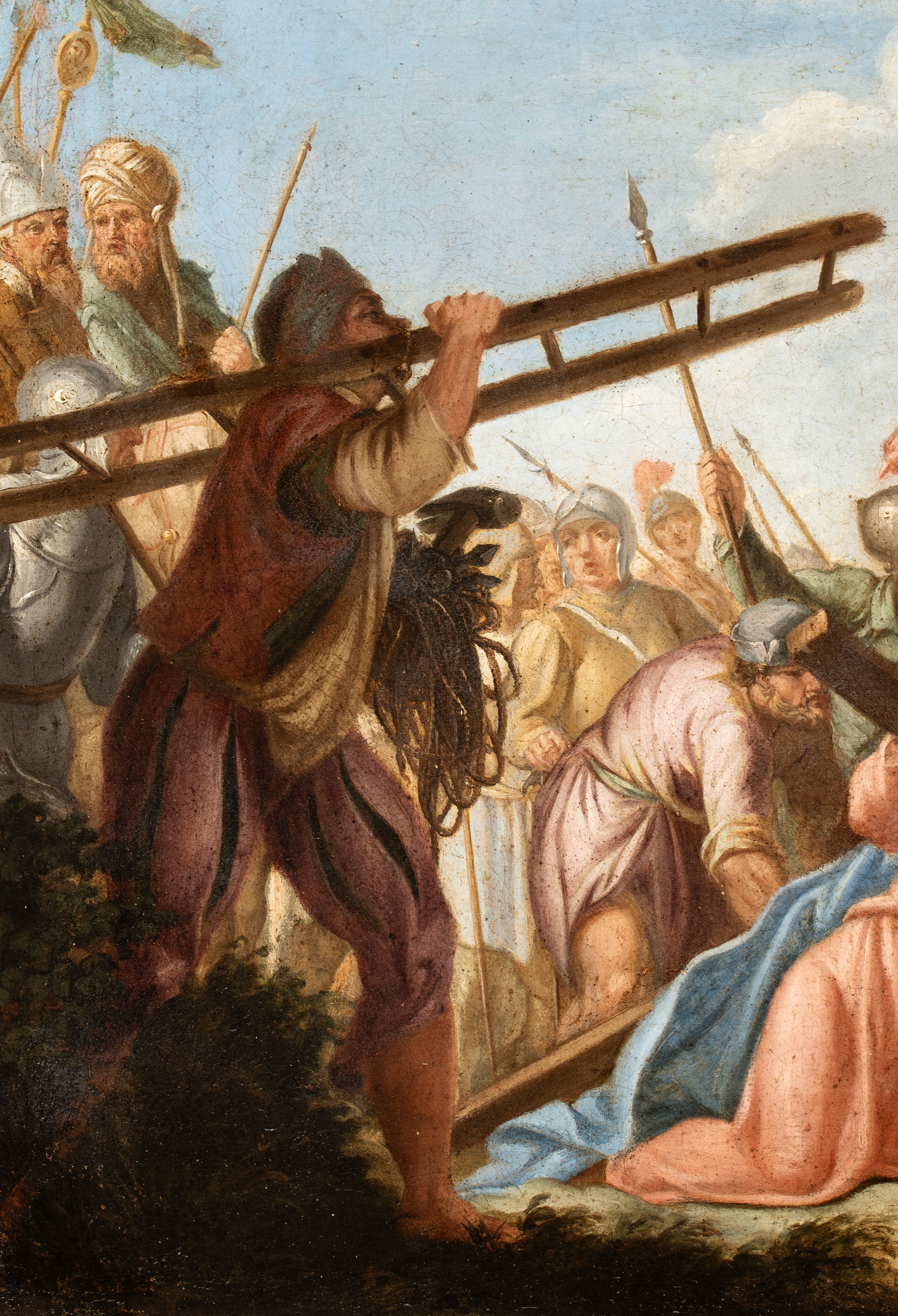 Artista Veneto, XVIII Secolo - Cristo e Santa Veronica, olio su tela con cornice