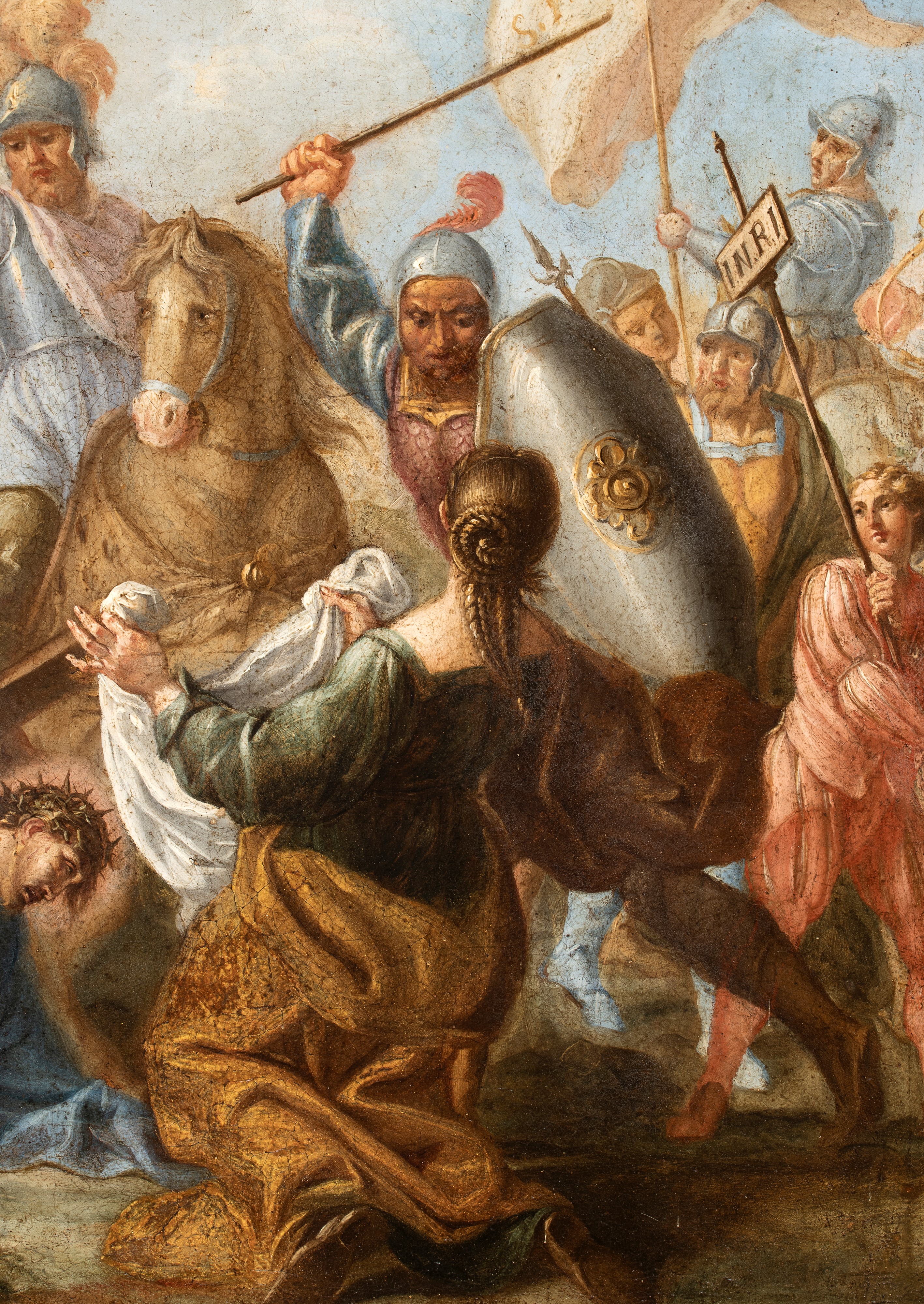 Artista Veneto, XVIII Secolo - Cristo e Santa Veronica, olio su tela con cornice