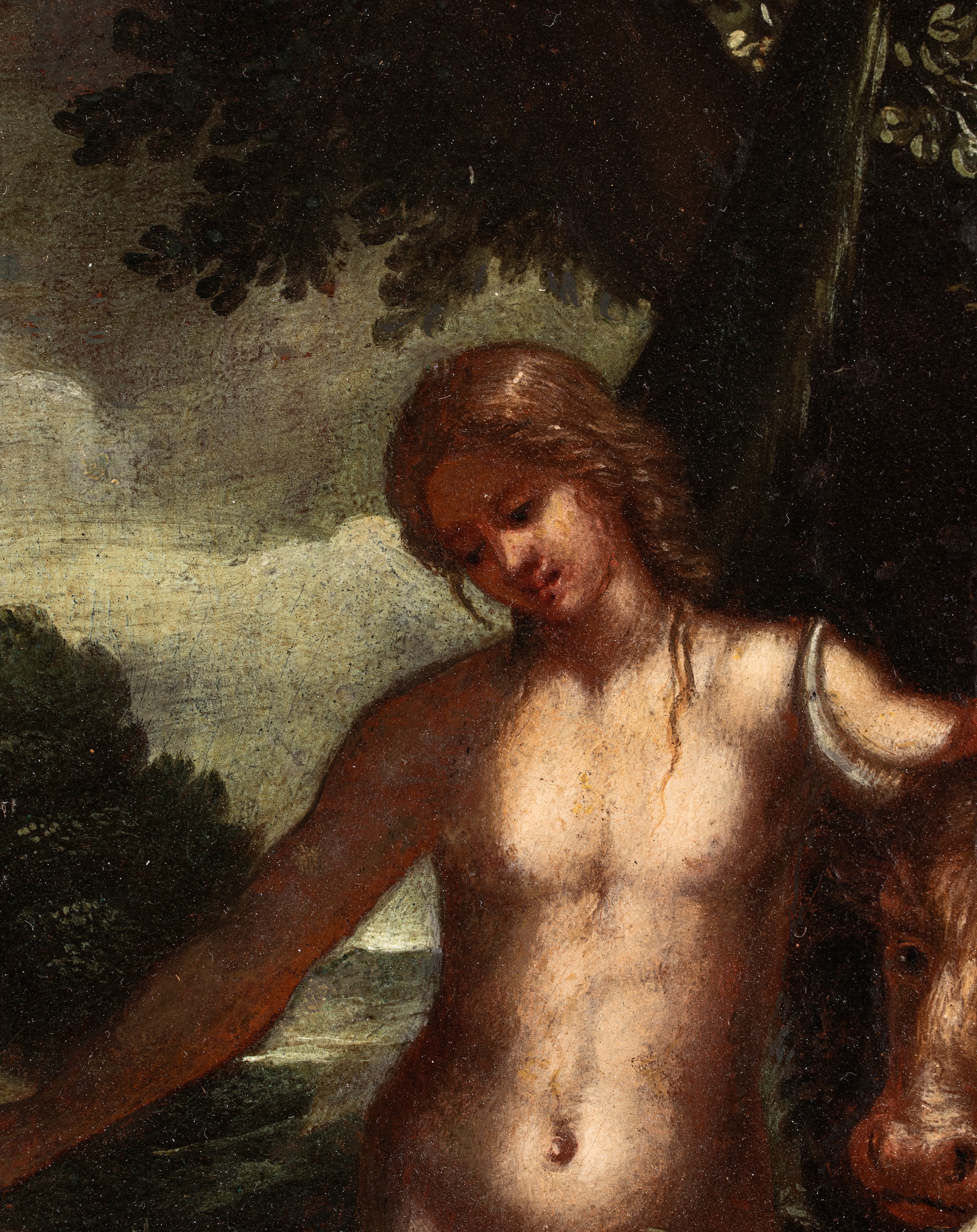 Artista Fiammingo, Fine XVI - Inizio XVII Secolo - Eva nel giardino dell'Eden, olio su tavola