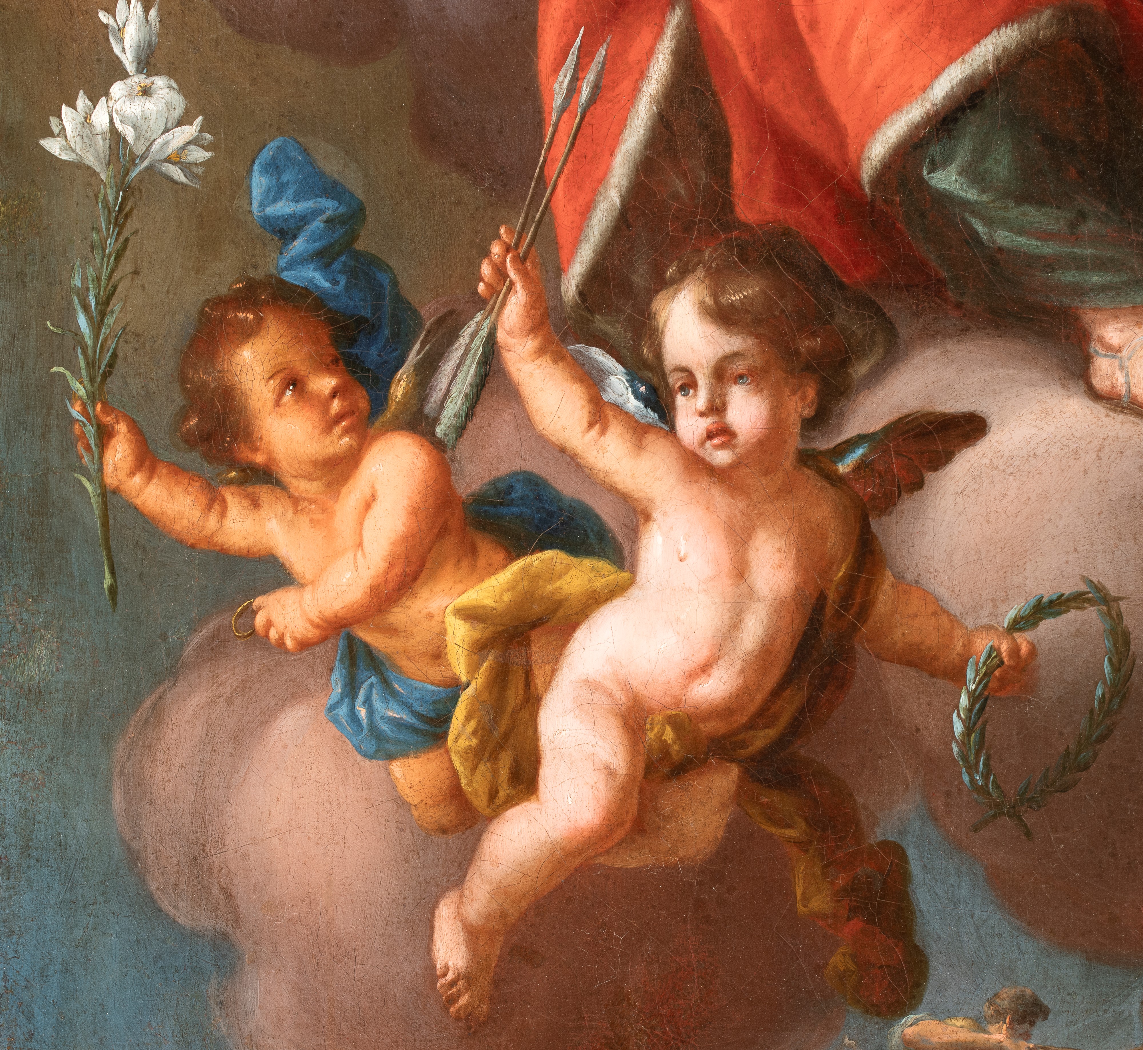 Artista Attivo a Napoli, Prima Metà XVIII Secolo - Sant’Orsola martire in gloria, olio su tela