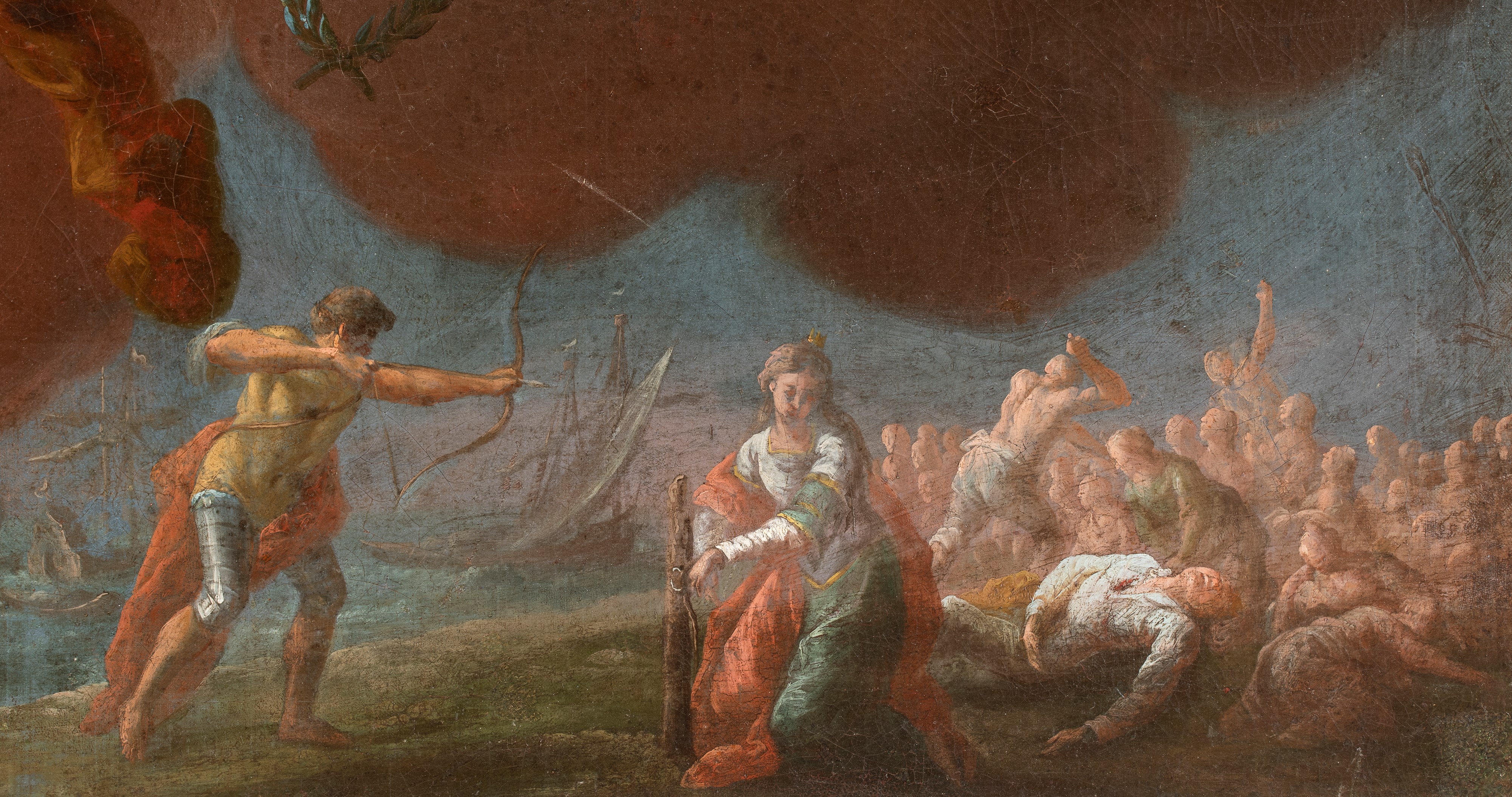 Artista Attivo a Napoli, Prima Metà XVIII Secolo - Sant’Orsola martire in gloria, olio su tela