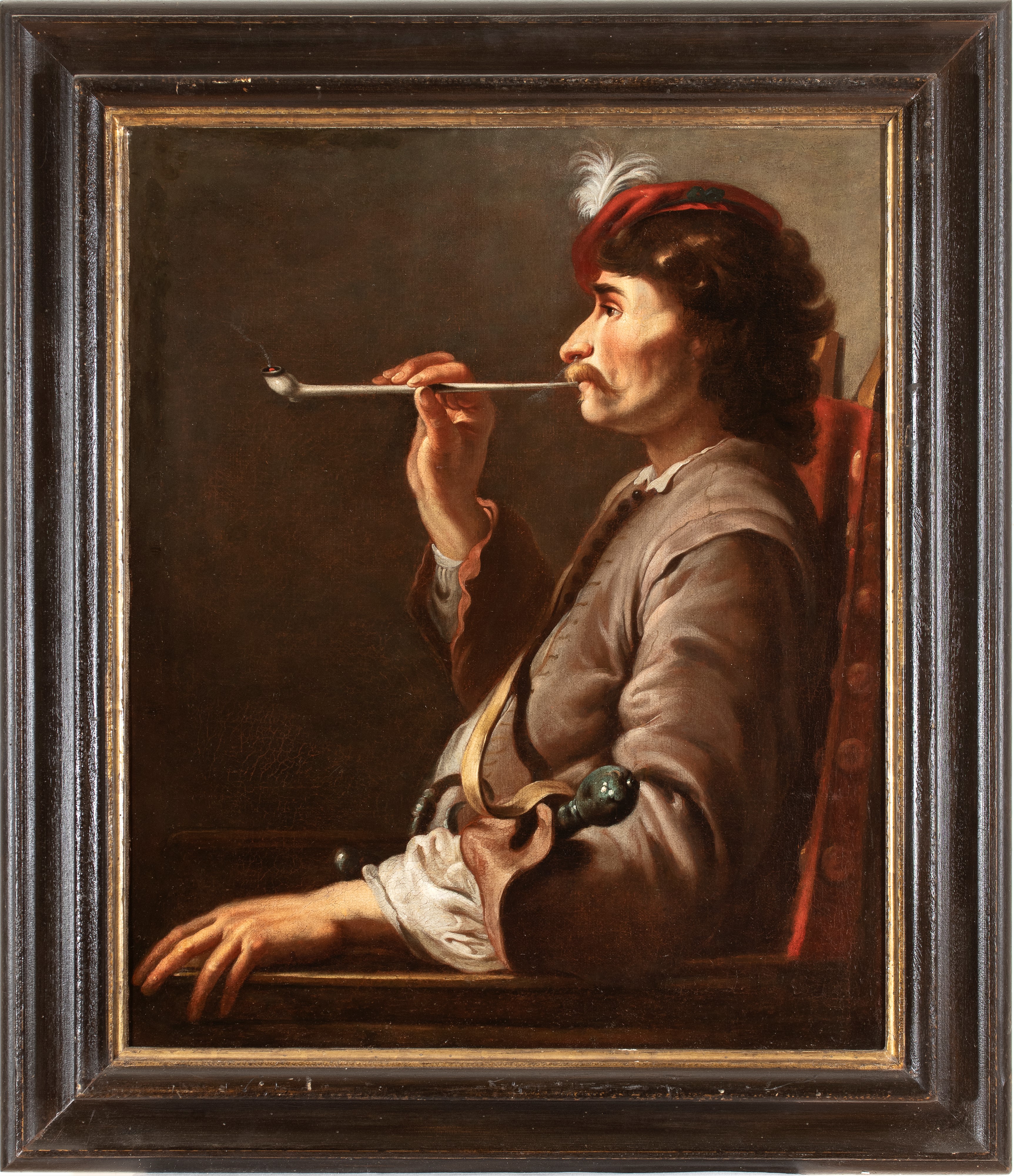 Jacob Duck - Fumatore di pipa, olio su tela