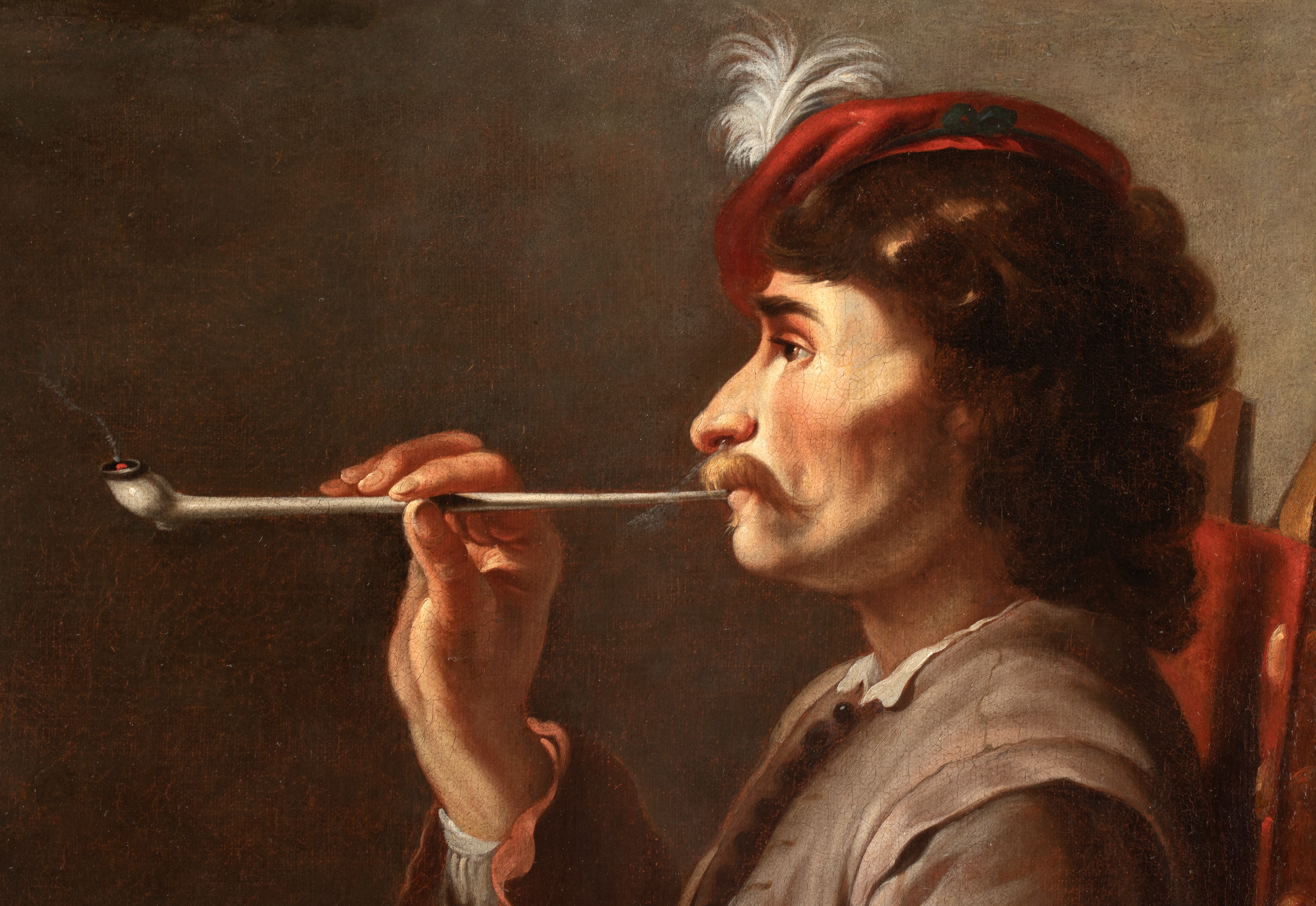 Jacob Duck - Fumatore di pipa, olio su tela