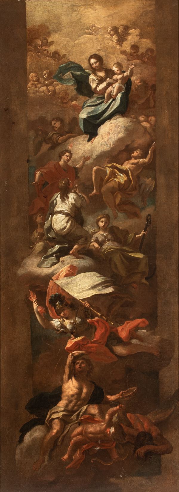 Madonna in gloria con schiere di angeli e penitenti