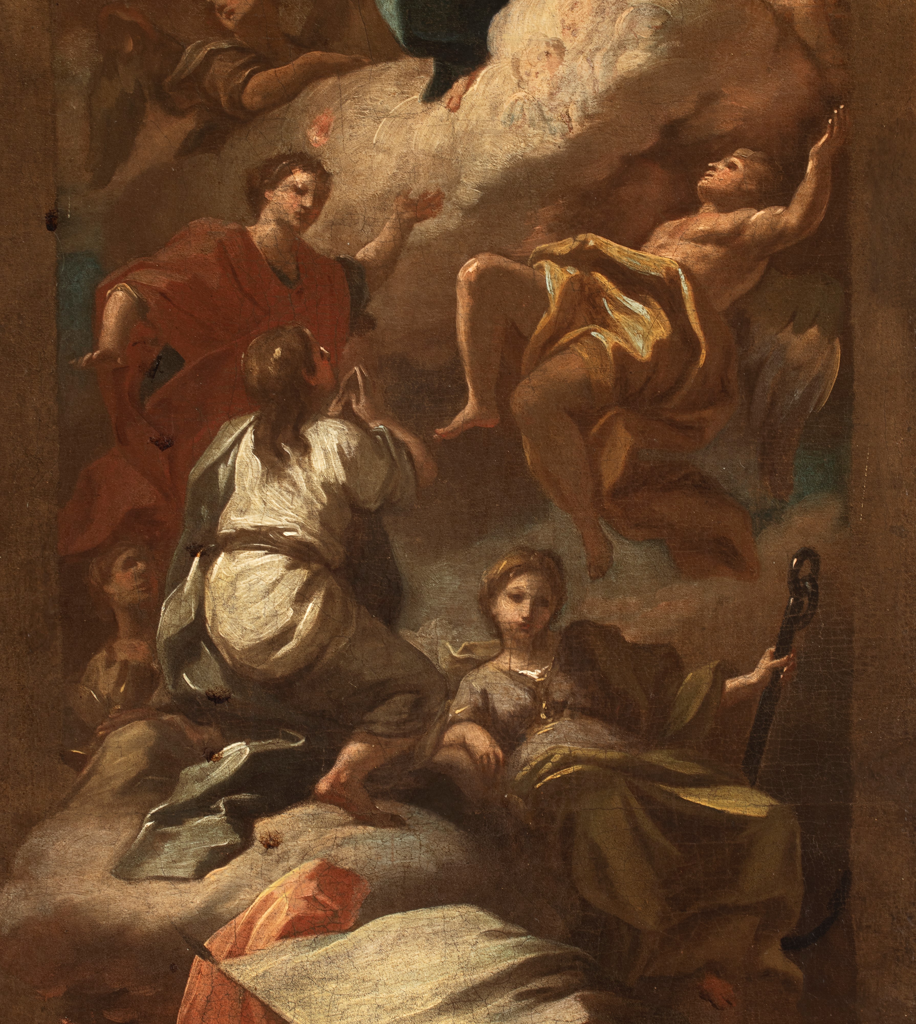 Sebastiano Conca - Madonna in gloria con schiere di angeli e penitenti, olio su tela