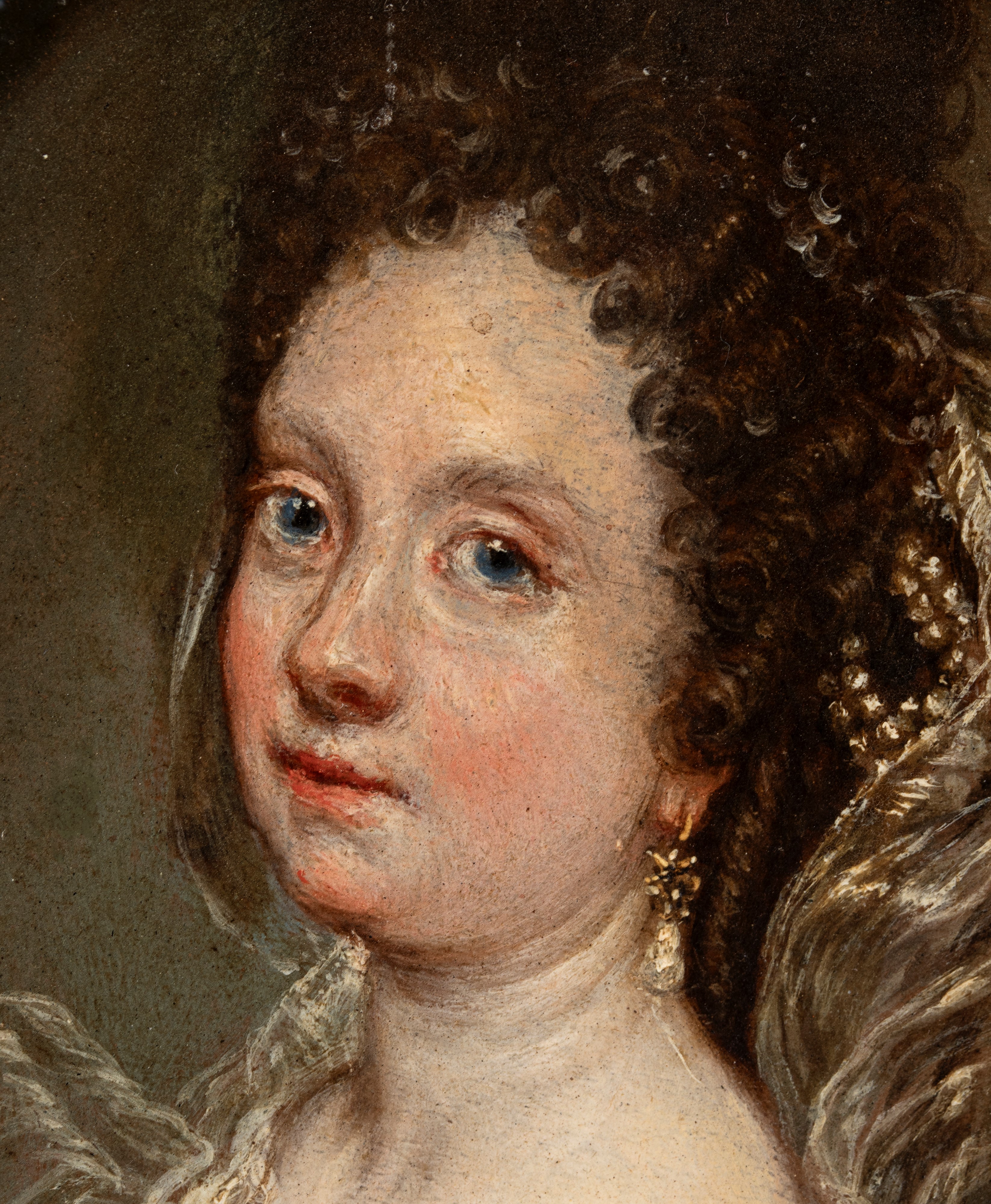 Giovan Battista Gaulli Detto il Baciccio - Ritratto di Eleonora Boncompagni Borghese, olio su ram...
