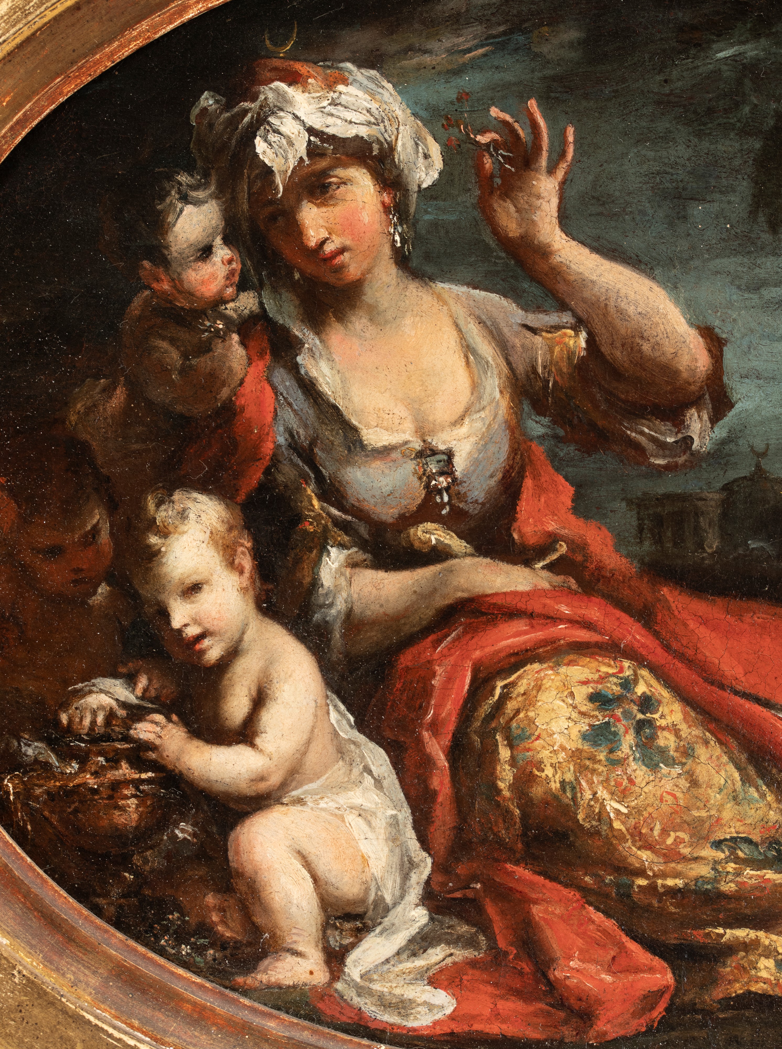 Giuseppe Antonio Ghedini - Allegoria dell’Asia e Allegoria dell’America (coppia di dipinti), olio...