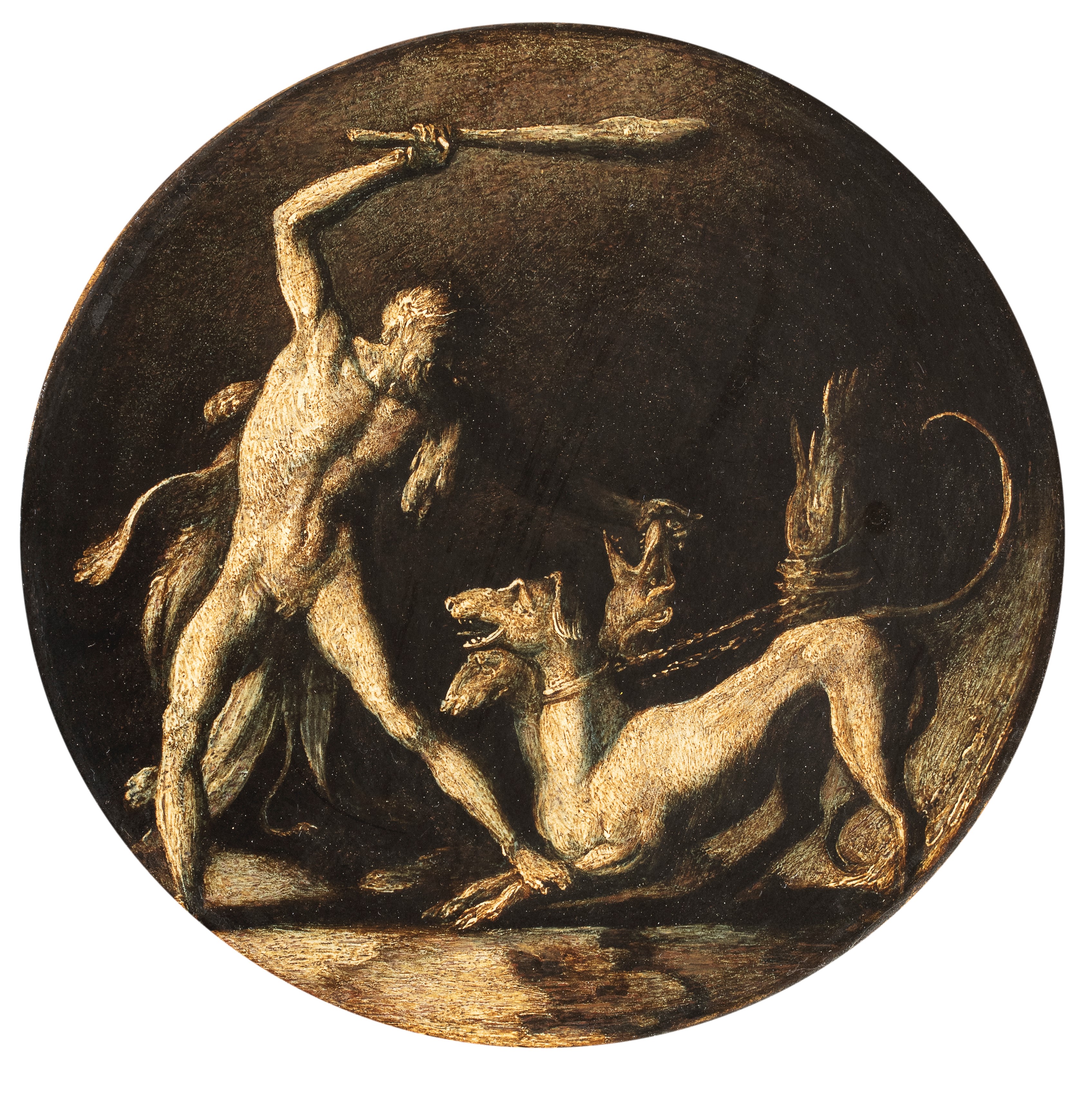 Giulio Pippi Detto Giulio Romano - Ercole con Cerbero e Ercole e il Centauro (coppia di dipinti a...