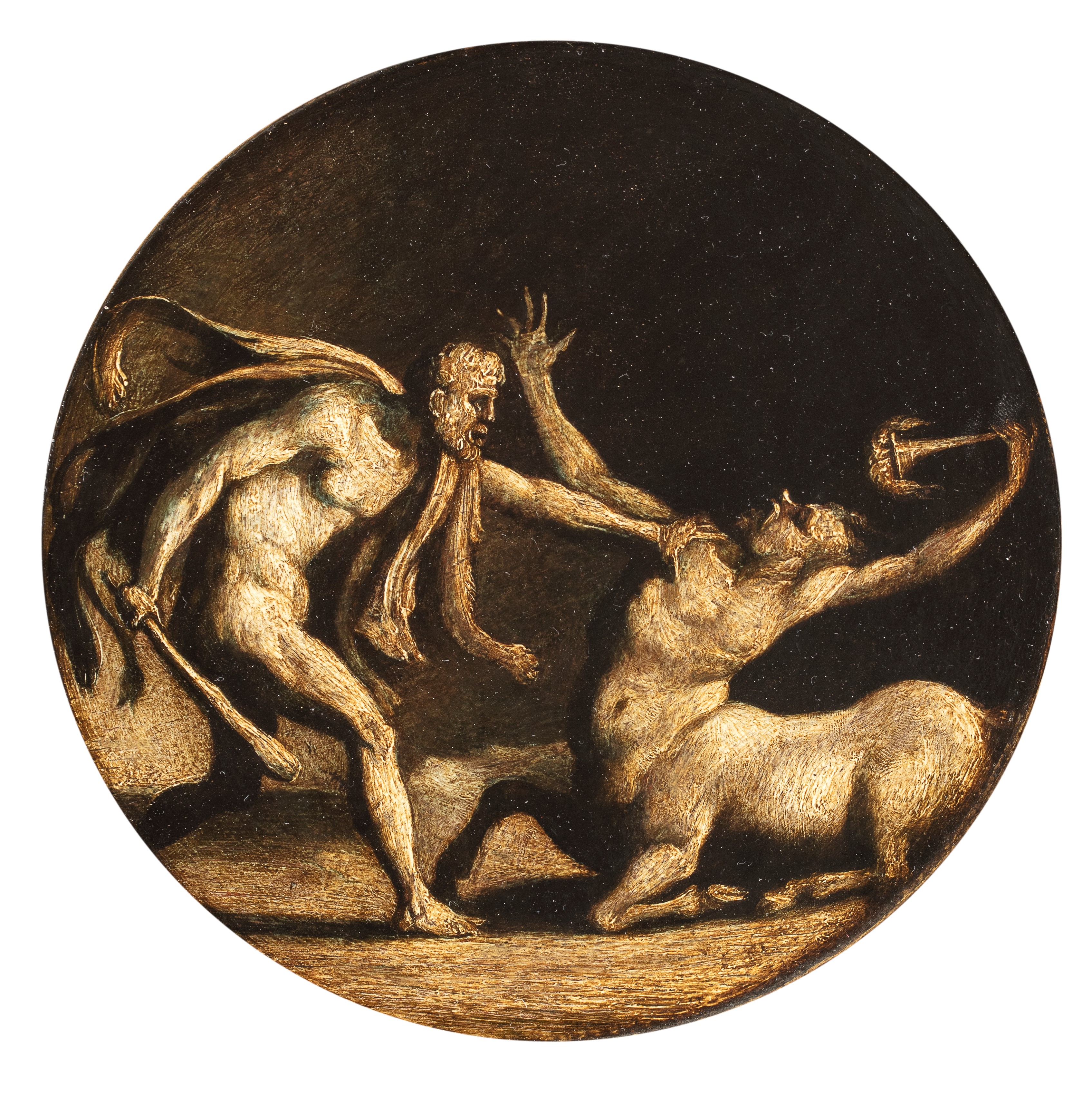 Giulio Pippi Detto Giulio Romano - Ercole con Cerbero e Ercole e il Centauro (coppia di dipinti a...