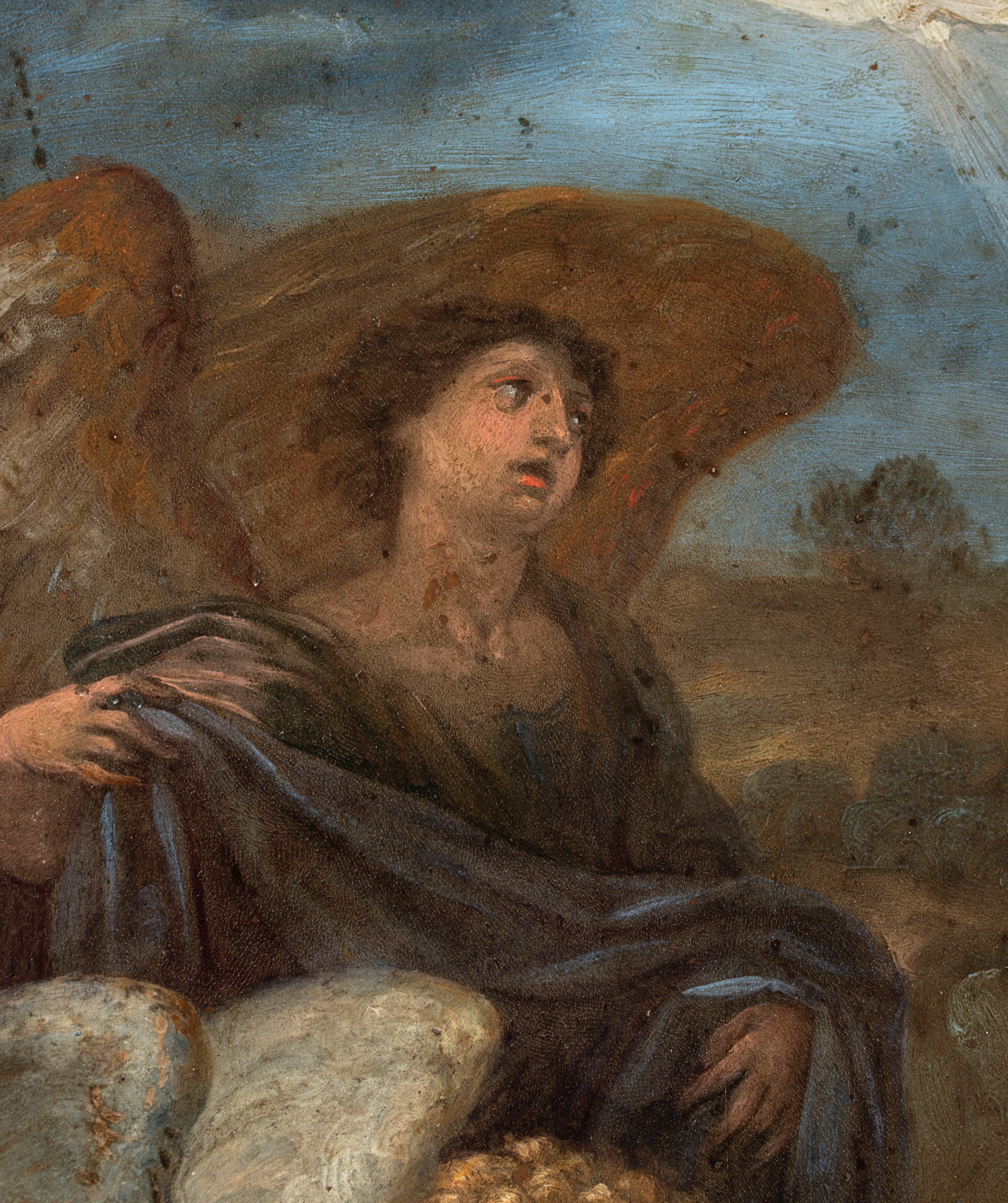 Artista Attivo a Roma, XVII Secolo - Battesimo di Cristo, olio su rame