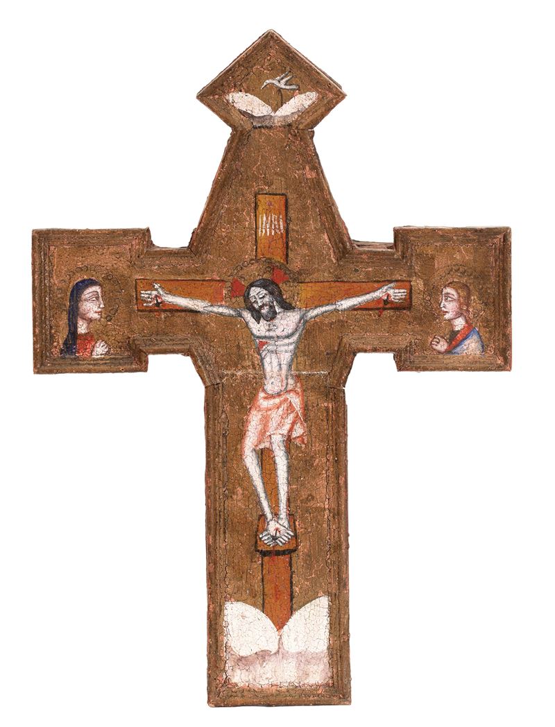 Pittura Umbra del XIV Secolo - Crocifisso, tempera su tavola (supporto ligneo)