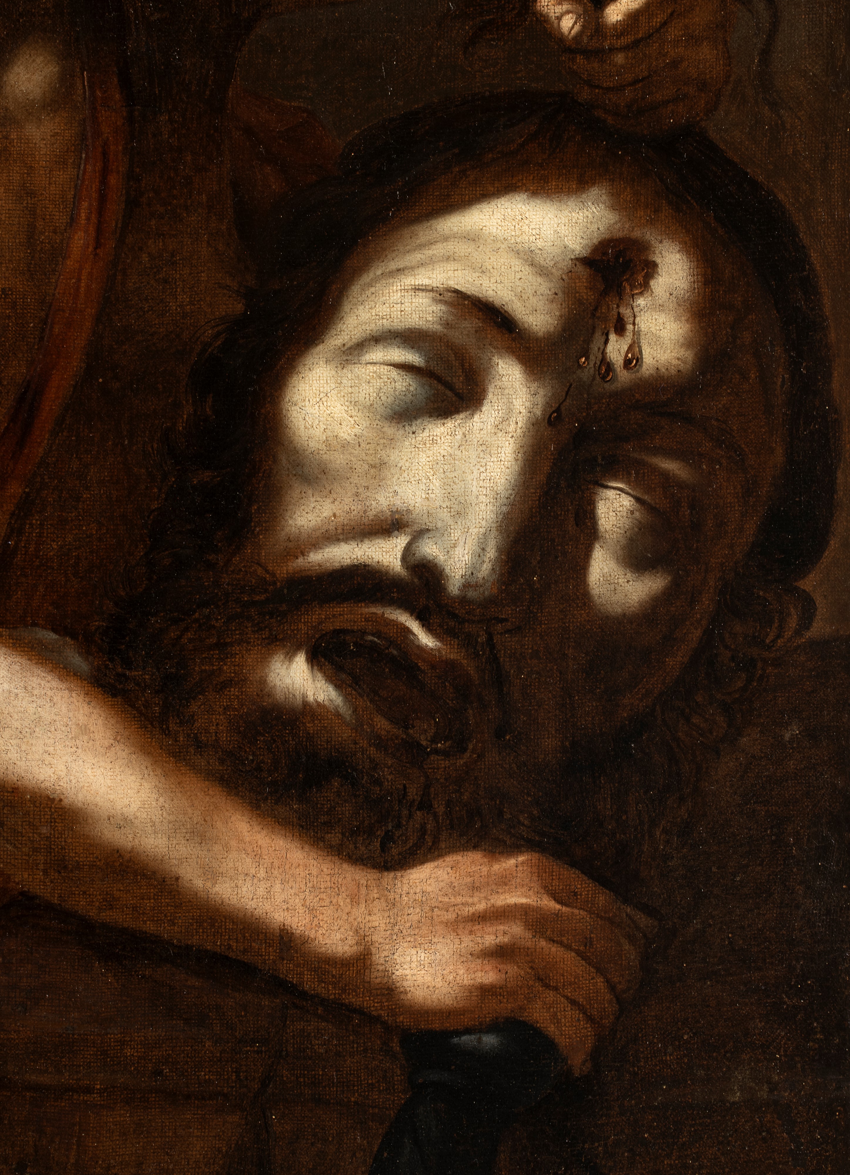 Artista Attivo a Napoli, Primo Quarto XVII Secolo - David con la testa di Golia, olio su tela (co...