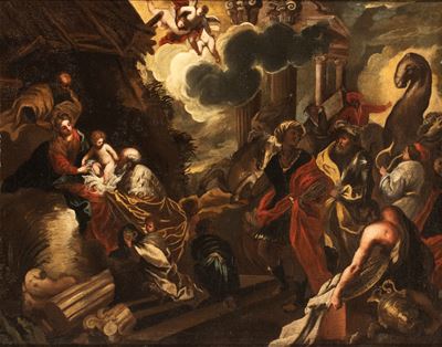 Adorazione dei Magi, olio su tela