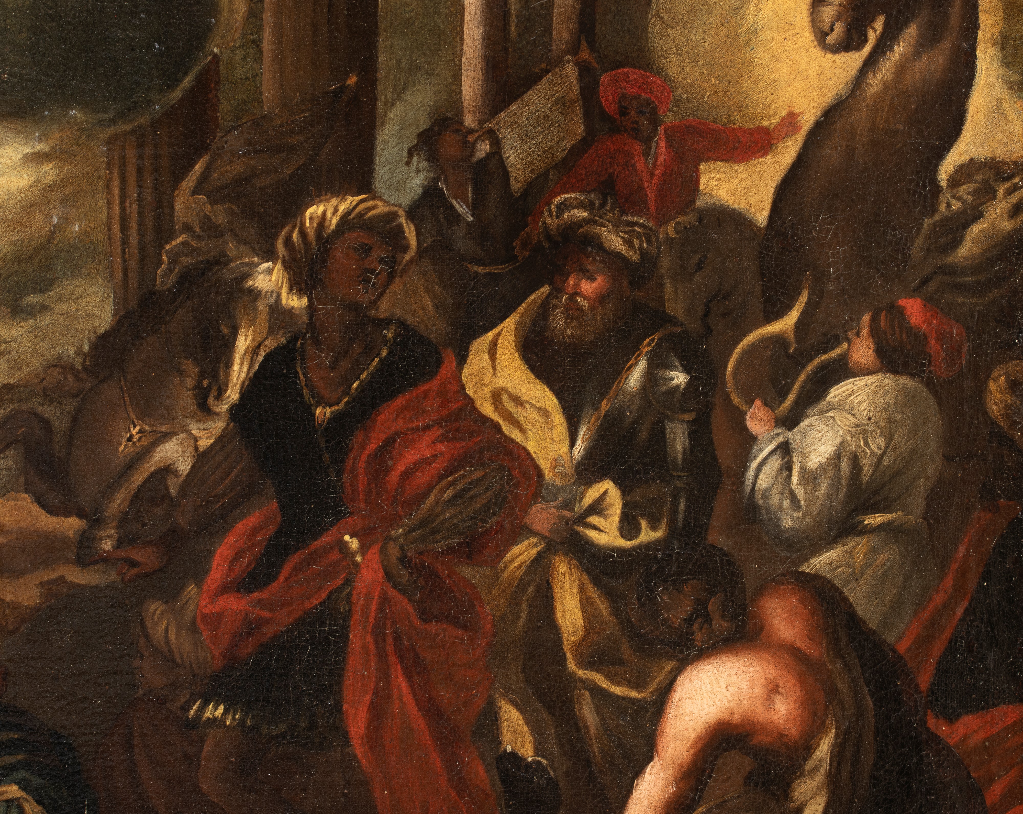 Artista Attivo a Napoli, Seconda Metà XVII Secolo - Adorazione dei Magi, olio su tela
