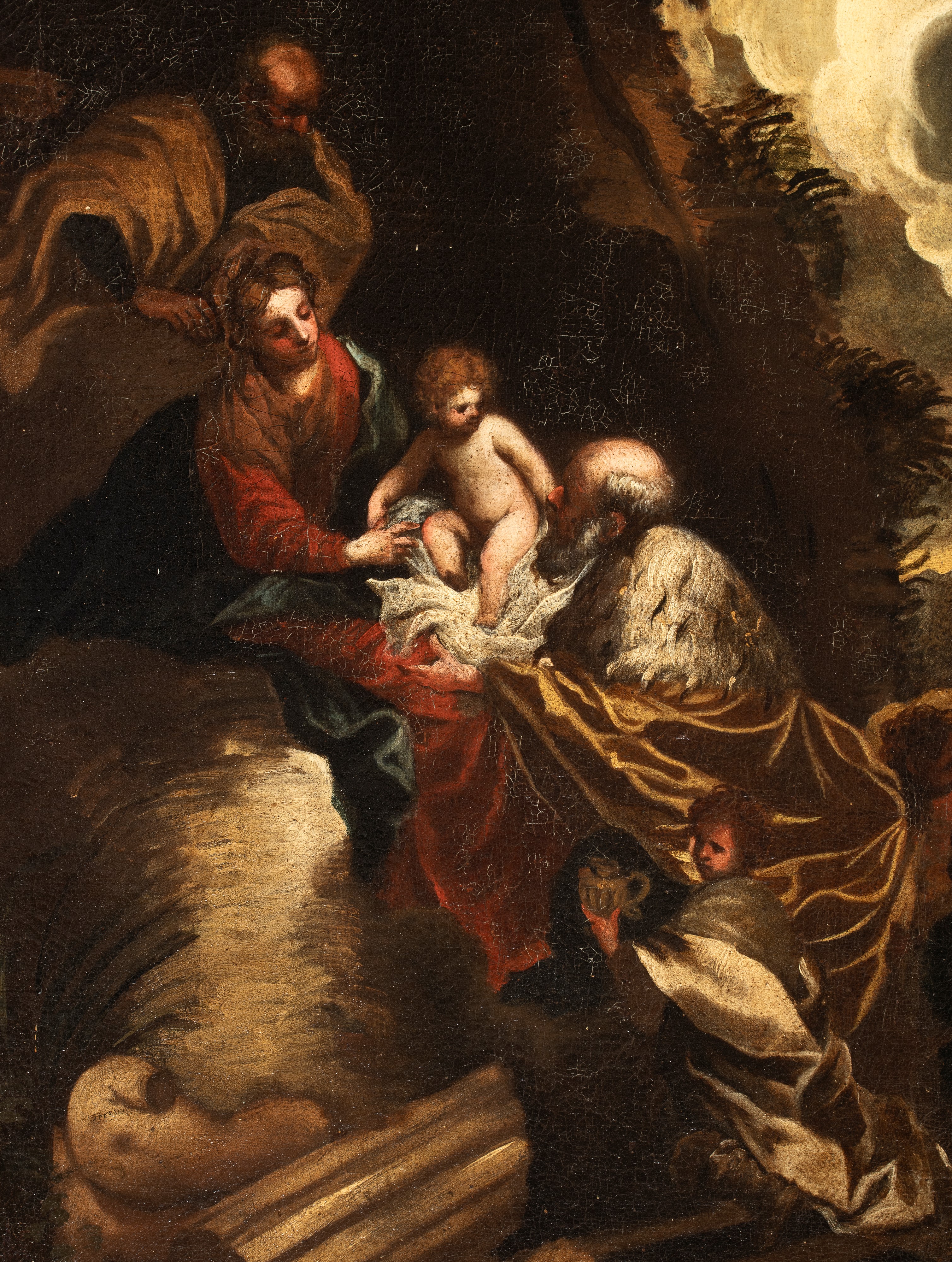 Artista Attivo a Napoli, Seconda Metà XVII Secolo - Adorazione dei Magi, olio su tela