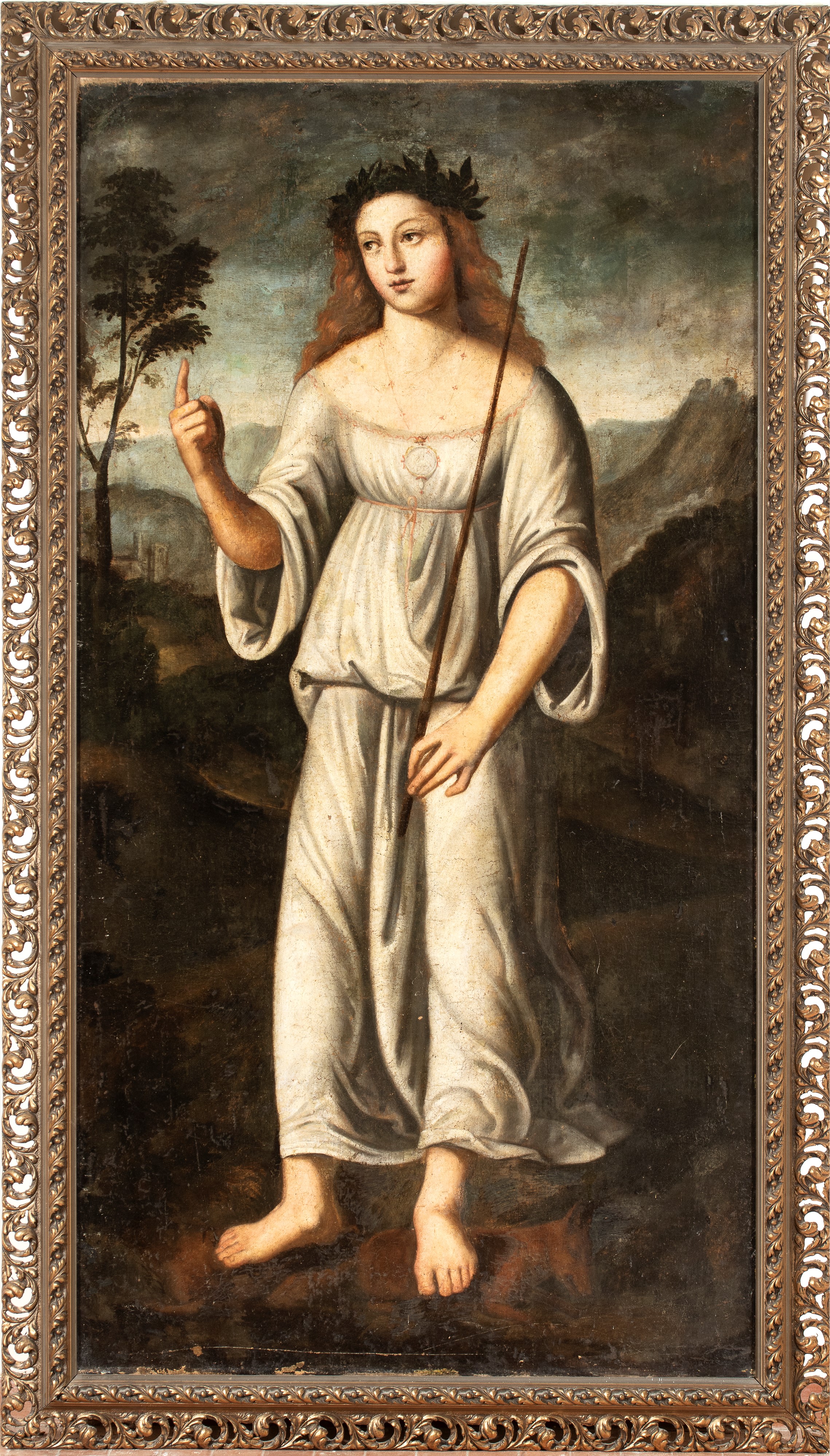 Artista Emiliano, Prima Metà XVII Secolo - Figura allegorica coronata di lauro, olio su tela