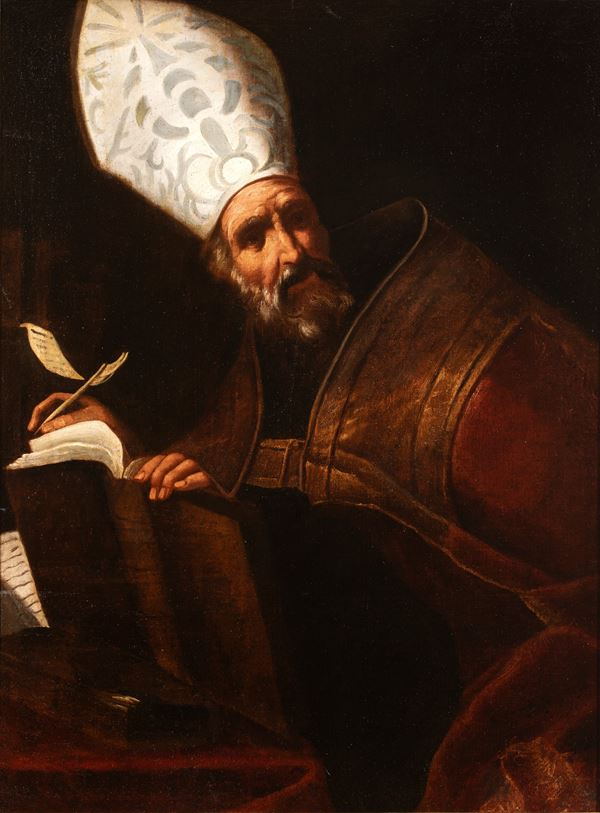 Artista attivo a Napoli, seconda metà XVII secolo - Saint Augustine Bishop