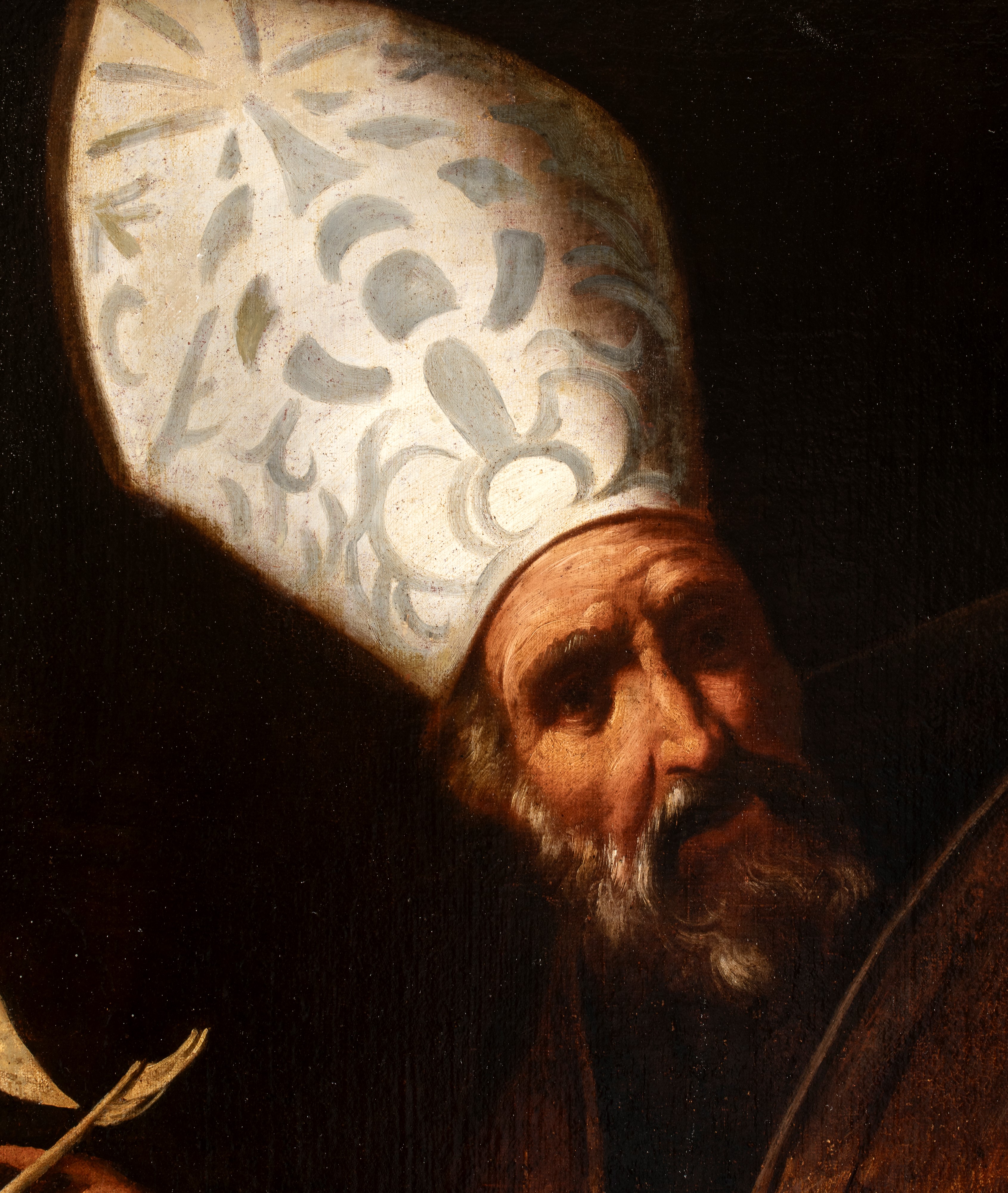 Artista Attivo a Napoli, Seconda Metà XVII Secolo - Sant'Agostino vescovo, olio su tela