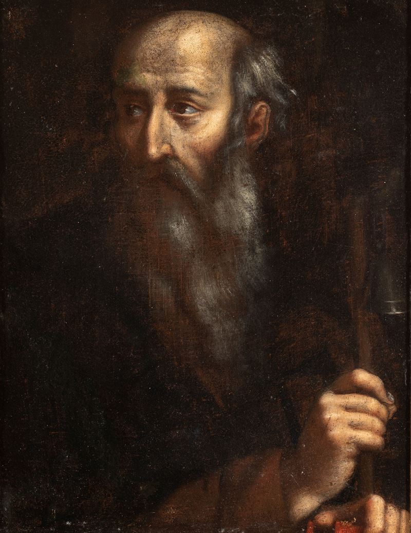 Artista Napoletano, Prima Metà XVII Secolo - Sant'Antonio Abate, olio su tela