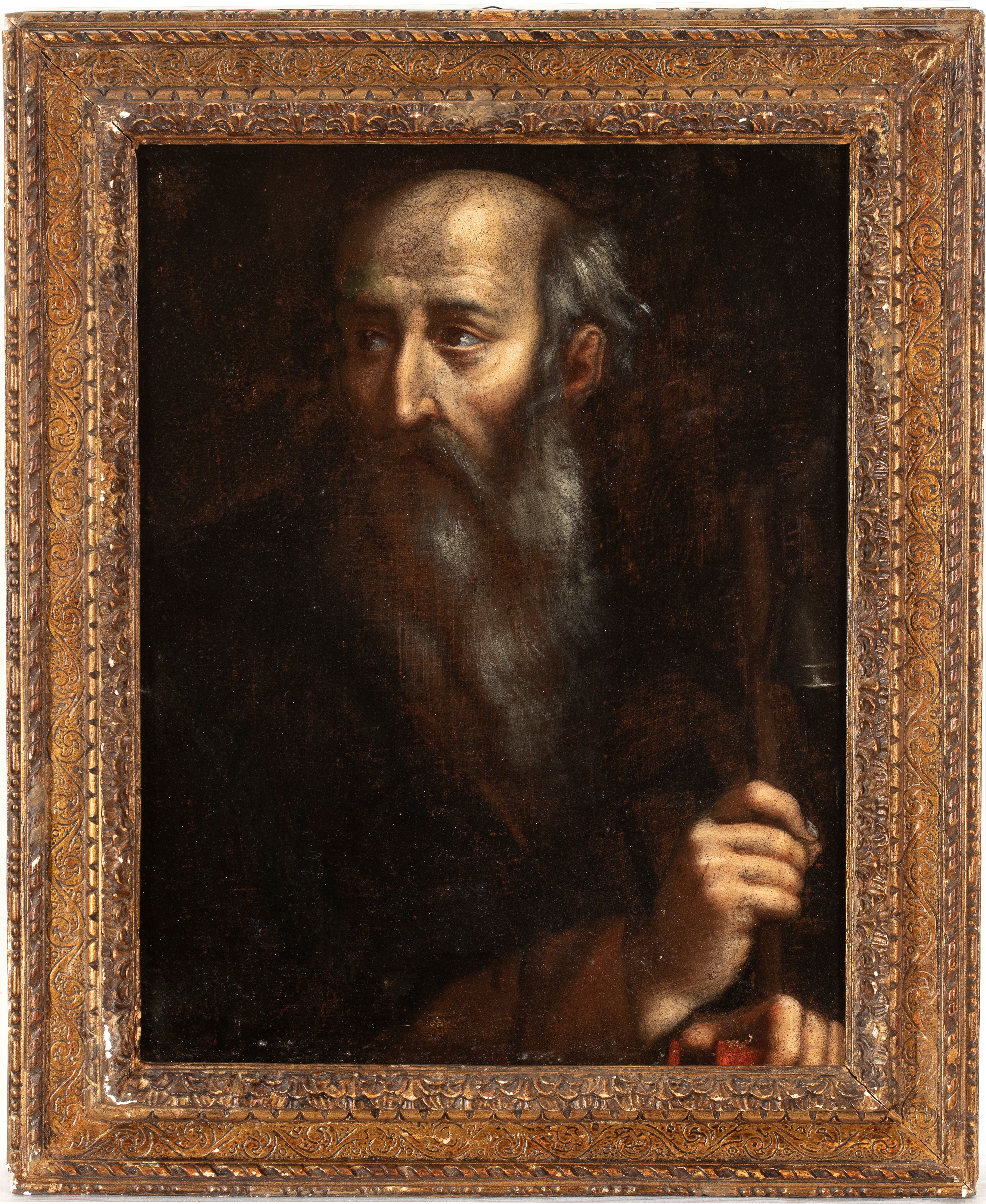 Artista Napoletano, Prima Metà XVII Secolo - Sant'Antonio Abate, olio su tela