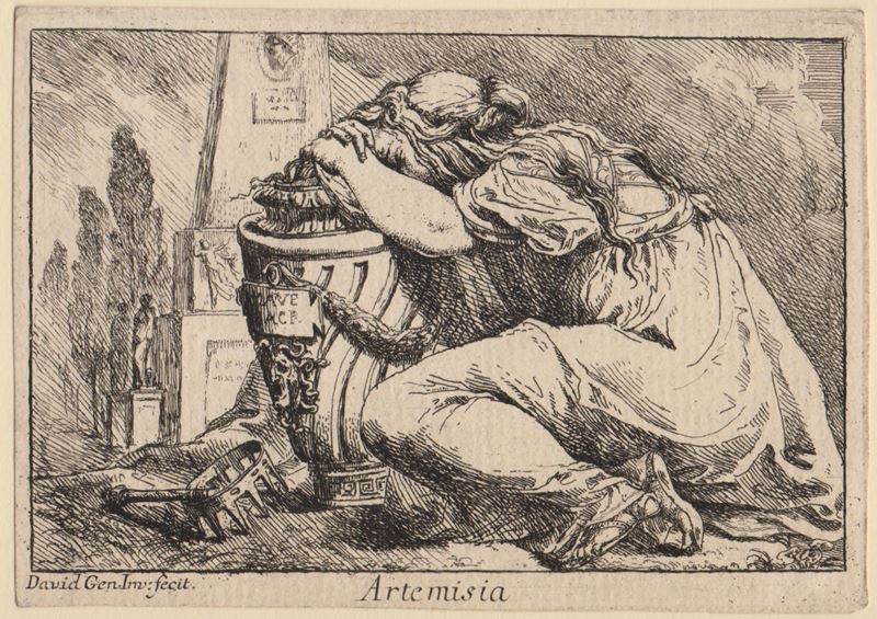 Giovanni David - Artemisia (acquaforte, I stato prima dell’acquatinta)