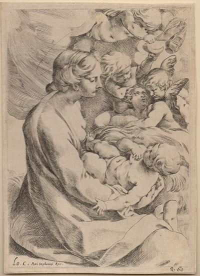 Madonna con Bambino e angeli (acquaforte)