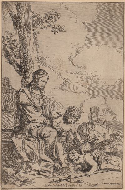 Madonna col Bambino e san Giovannino, acquaforte