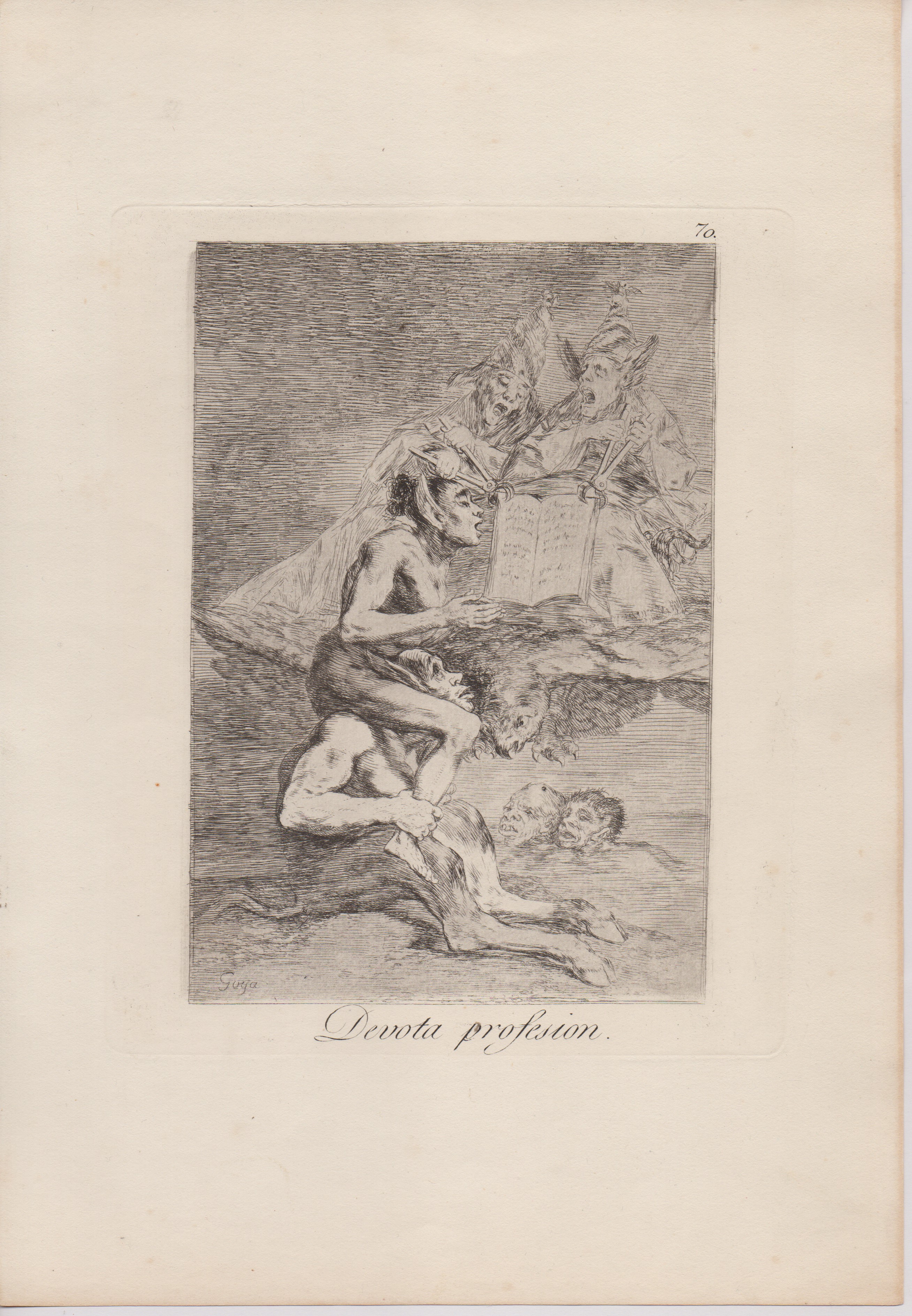 Francisco Goya - Los Caprichos: insieme di cinque incisioni (tavv. 53, 67, 70, 77 e 78)