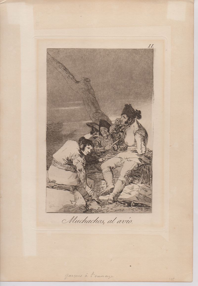 Francisco Goya - Quattro incisioni da Los Caprichos (Muchachos al avío | ¿Quién más rendido? | Le...