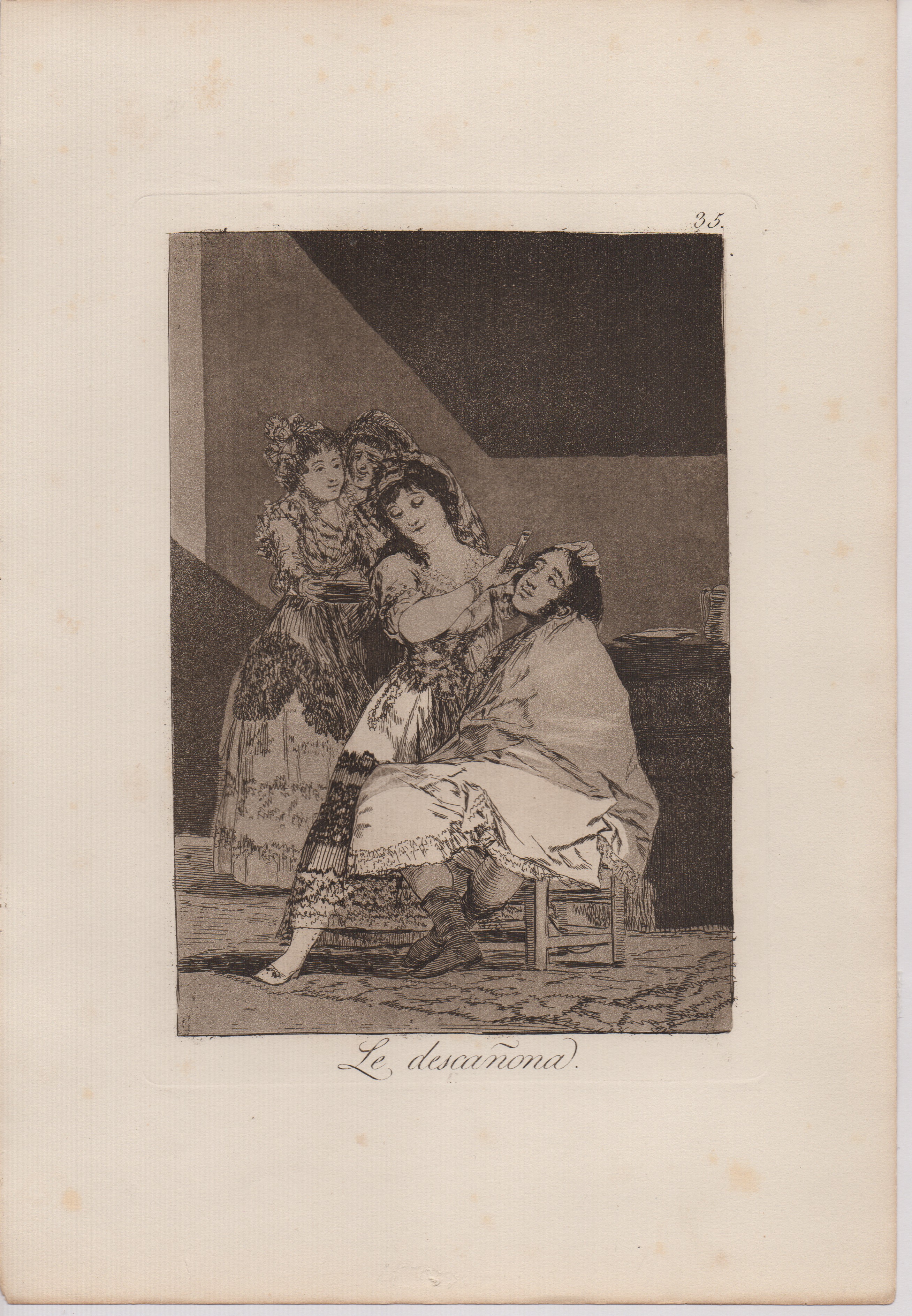 Francisco Goya - Quattro incisioni da Los Caprichos (Muchachos al avío | ¿Quién más rendido? | Le...