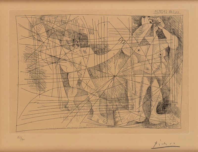 Pablo Picasso - Couple, da La Magie Quotidienne (acquaforte, 1968)