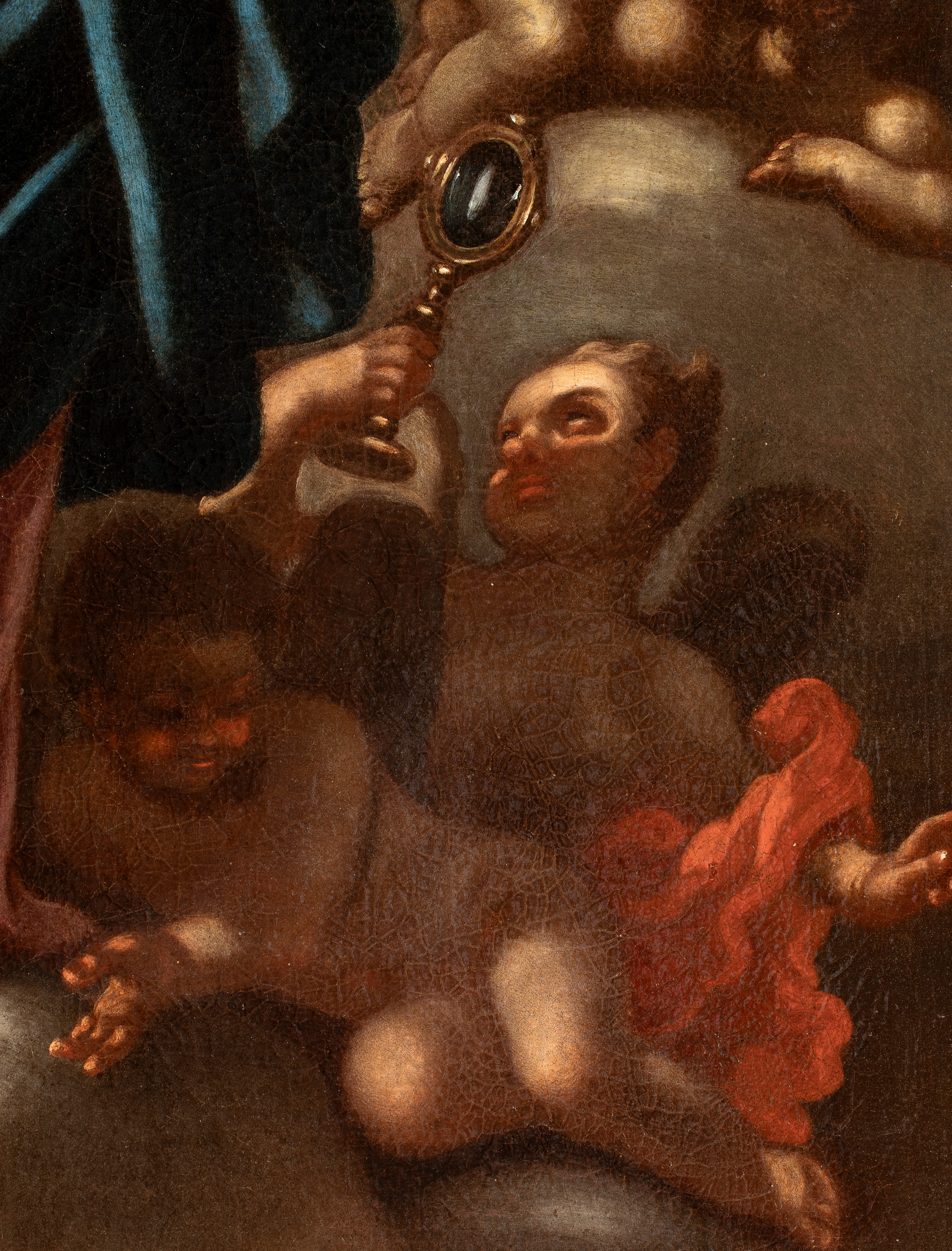 Artista Attivo a Napoli, Prima Metà XVIII Secolo - Vergine Immacolata circondata da angeli, olio ...