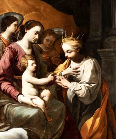 Matrimonio mistico di Santa Caterina, olio su tela
