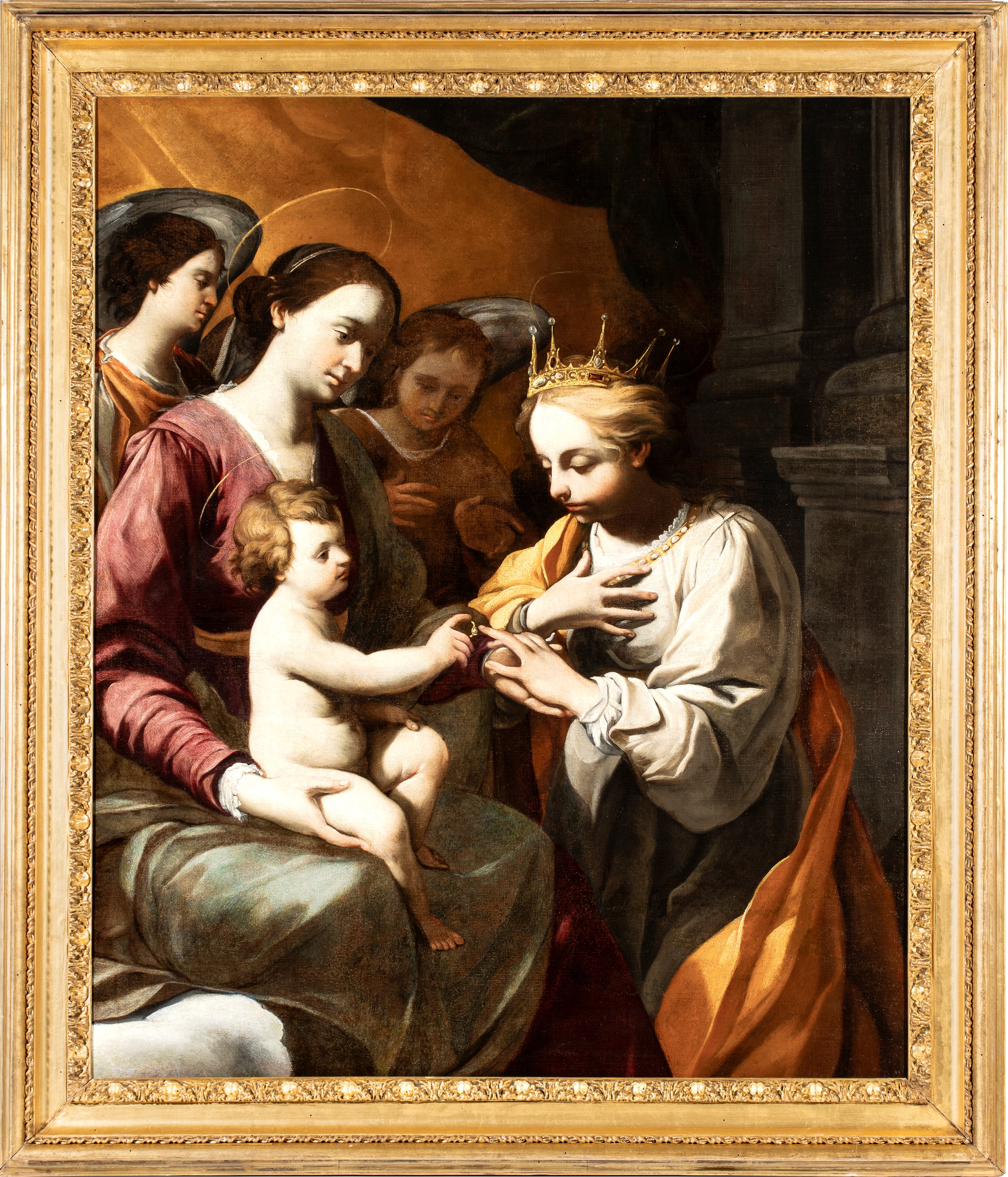 Gregorio Preti - Matrimonio mistico di Santa Caterina, olio su tela