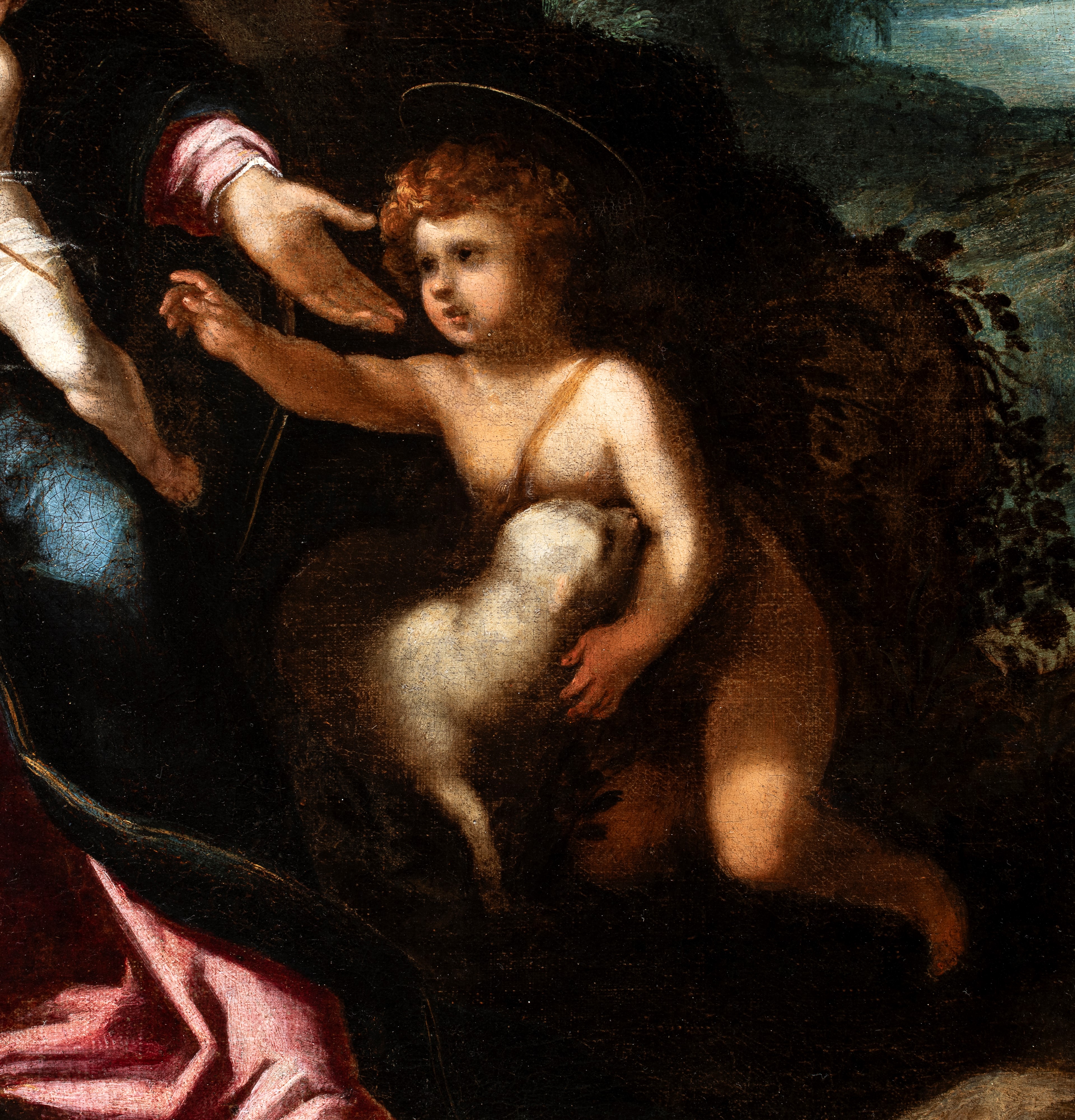 Artista Ferrarese, Seconda Metà XVI Secolo - Sacra Famiglia con San Giovannino, olio su tela