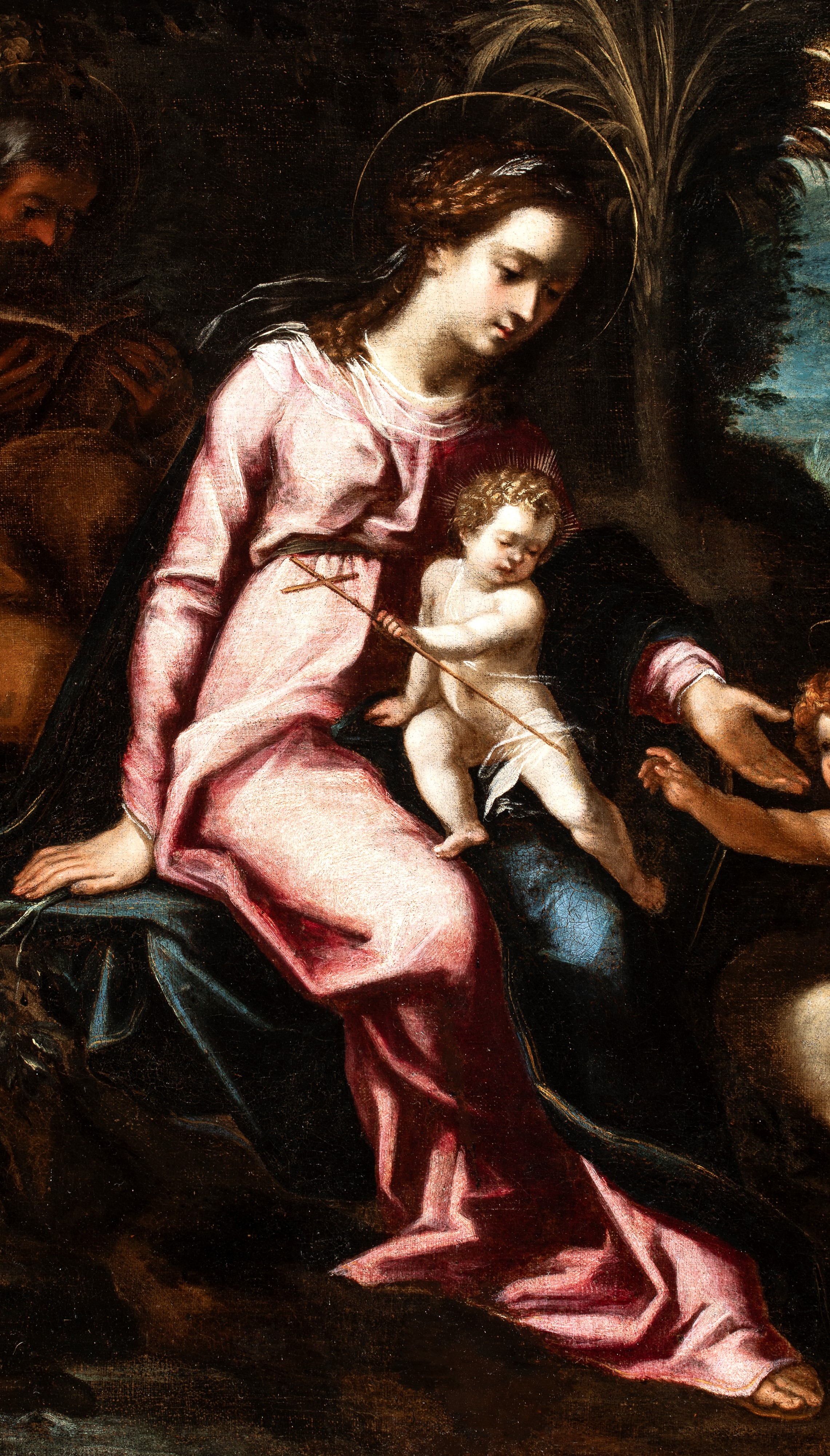 Artista Ferrarese, Seconda Metà XVI Secolo - Sacra Famiglia con San Giovannino, olio su tela