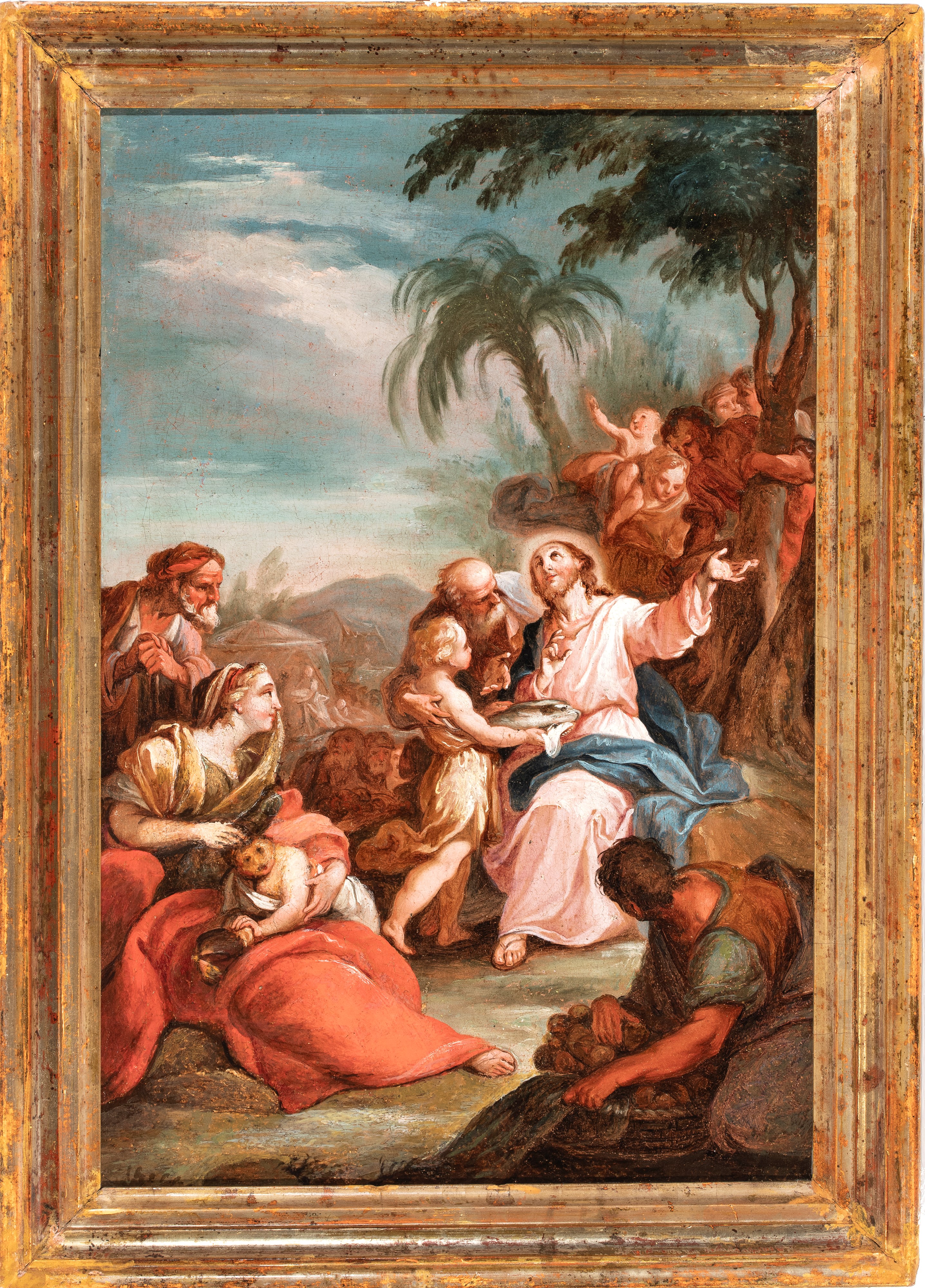 Domenico Corvi - Moltiplicazione dei pesci, olio su tela