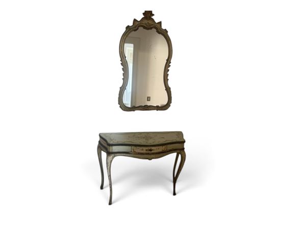 Console table with mirror