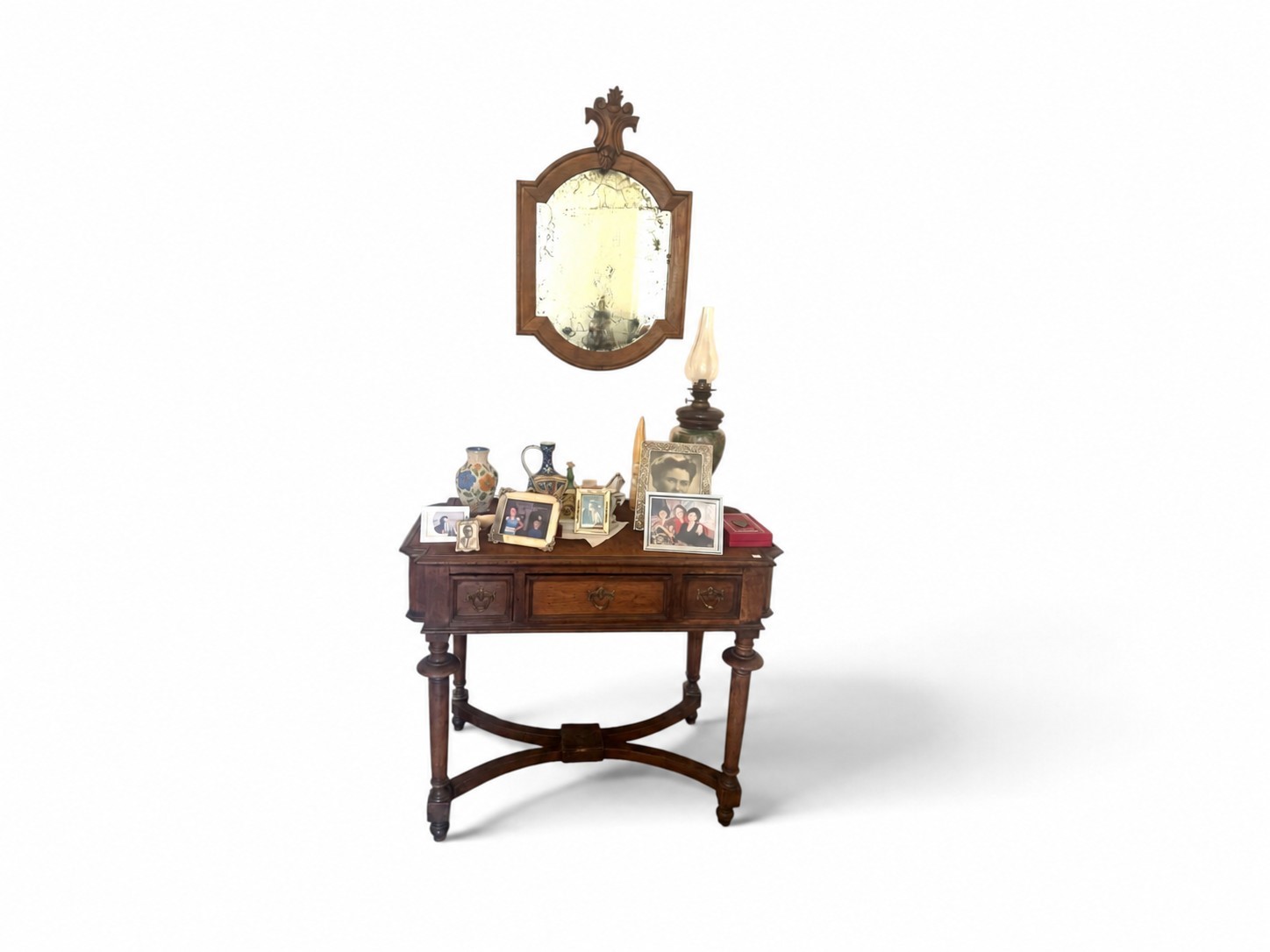 Scrivania con Specchiera in Legno