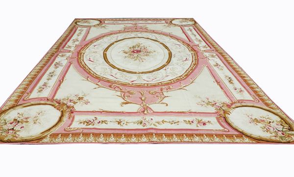 Tappeto Aubusson “tapis de pied”, manifattura reale di Aubusson