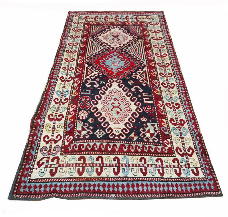 Tappeto del Caucaso, 1900 circa, Kasak, 253 x 136 cm