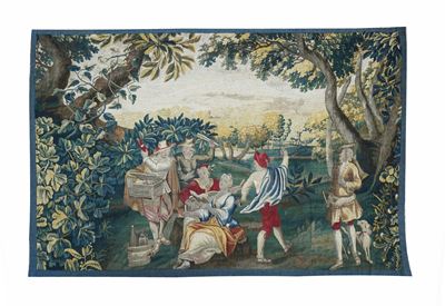 Fiandre, prima metà del XVIII secolo, Arazzo con scena campestre