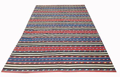 Kilim a disegno a righe, tessuto piatto a tessitura fine (Caucaso, XIX secolo)